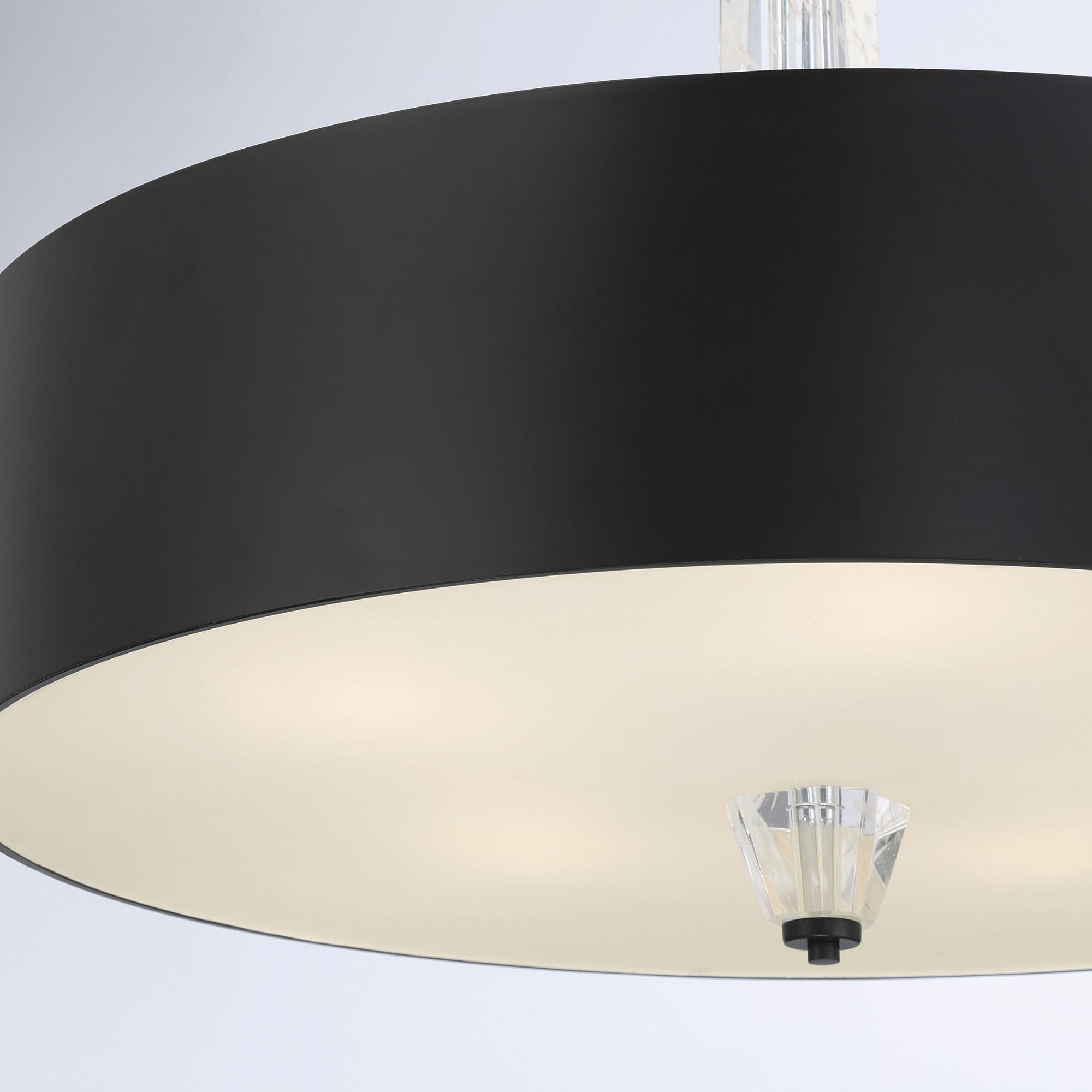 George Kovacs Drifting Droplets 28 in. LED Pendant, Coal Black with Frosted Glass