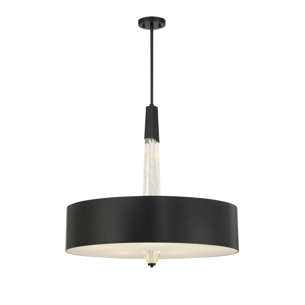 George Kovacs Drifting Droplets 28 in. LED Pendant, Coal Black with Frosted Glass