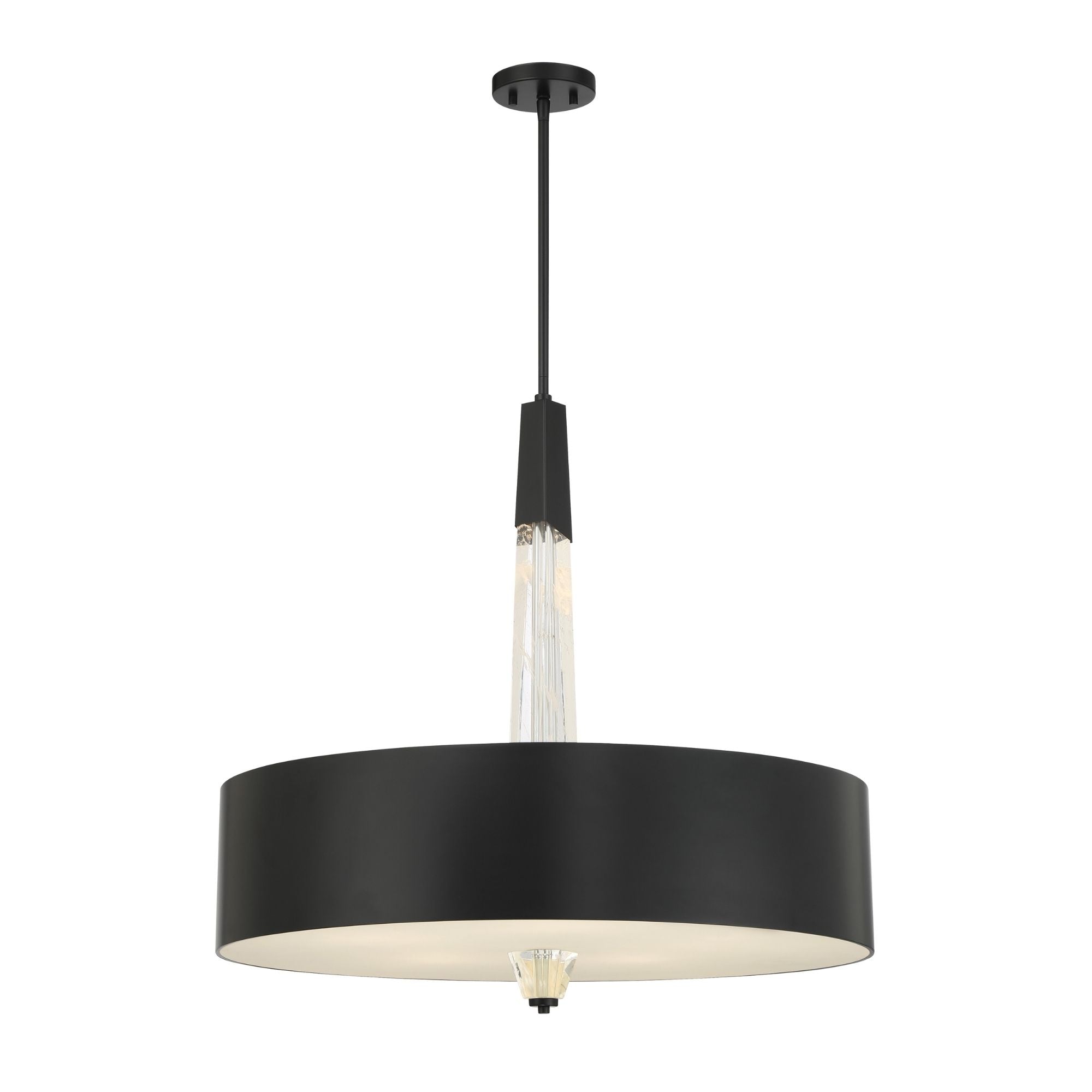 George Kovacs Drifting Droplets 28 in. LED Pendant, Coal Black with Frosted Glass