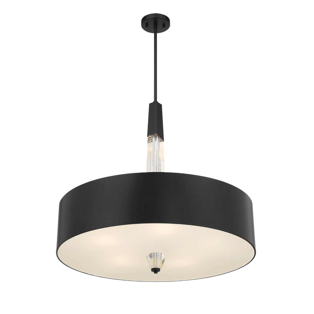 George Kovacs Drifting Droplets 28 in. LED Pendant, Coal Black with Frosted Glass