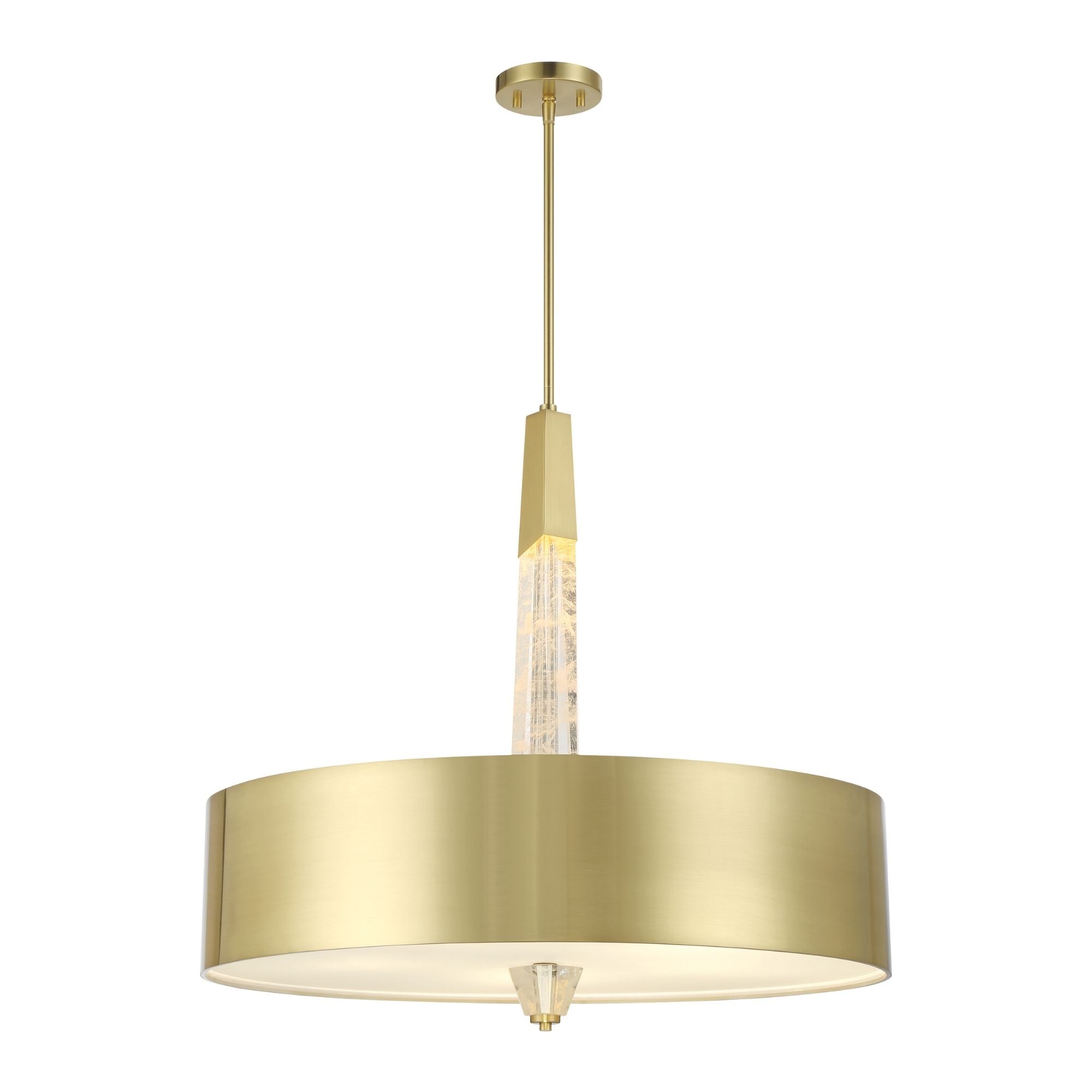 George Kovacs Drifting Droplets 28 in. Pendant Light, Brushed Brass with Frosted Glass