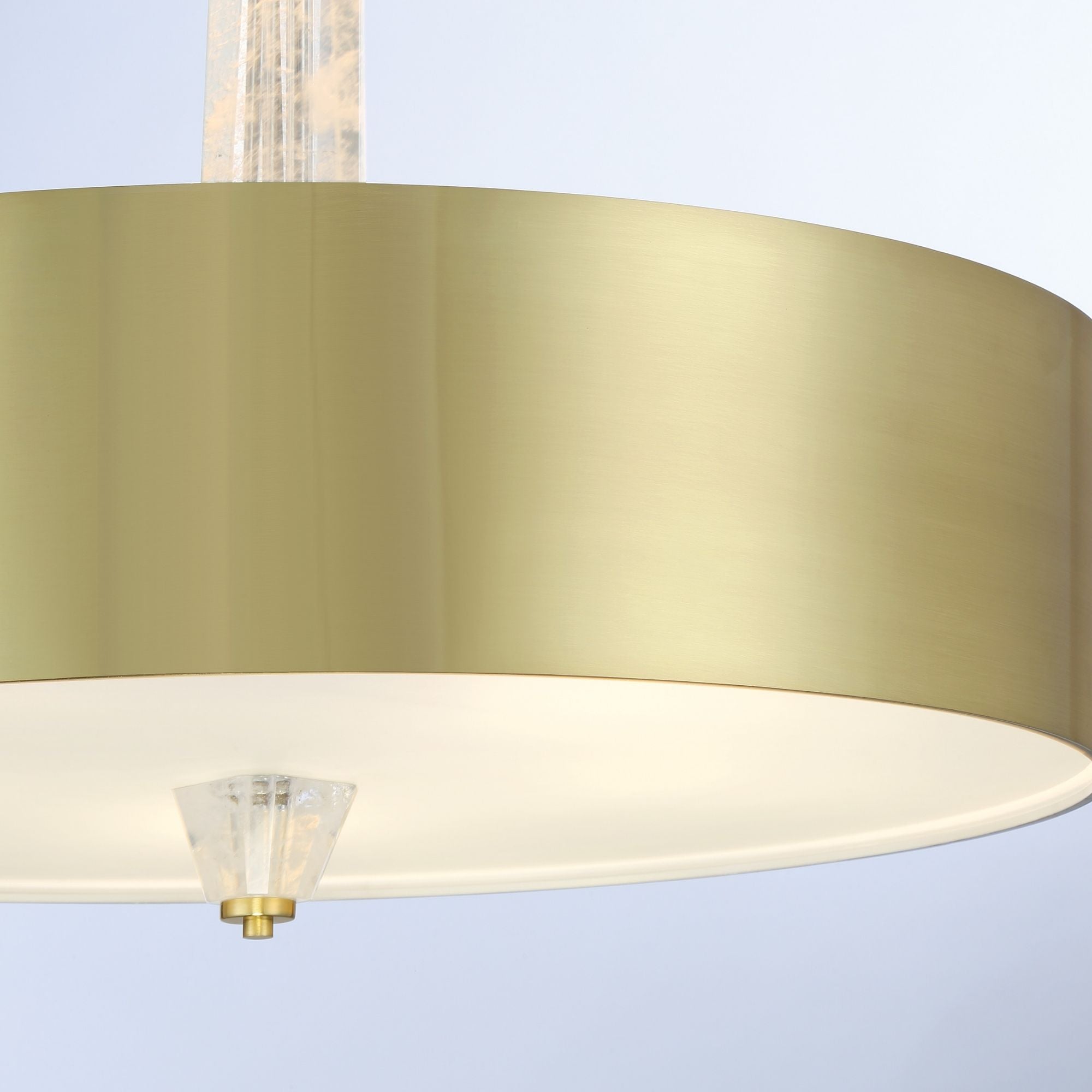 George Kovacs Drifting Droplets 28 in. Pendant Light, Brushed Brass with Frosted Glass