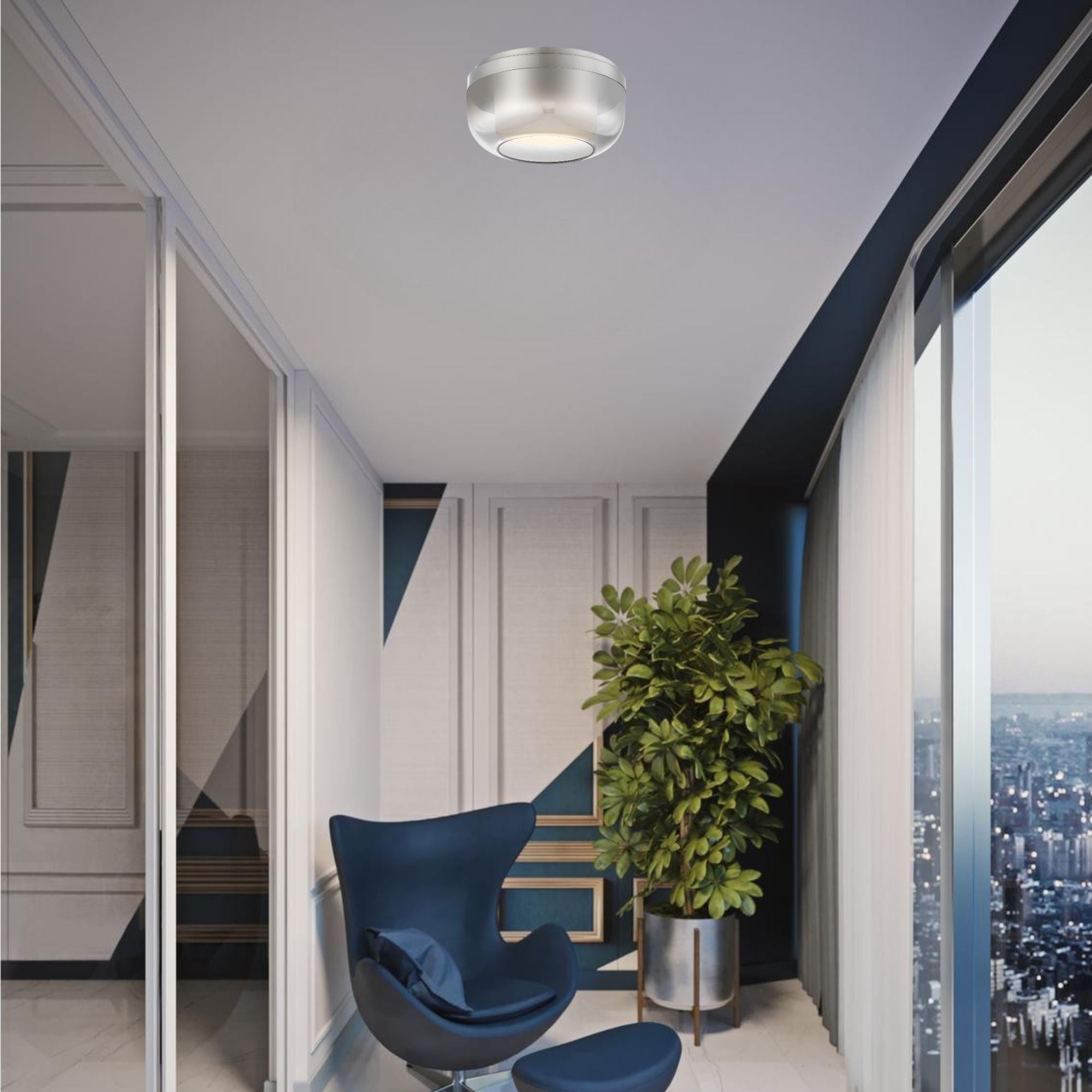 First Encounter Family 10" LED Flush Mount, Brushed Nickel Finish