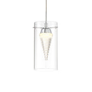George Kovacs Funnel Cloud 9.5 in. LED Mini Pendant, Chrome with Clear Glass