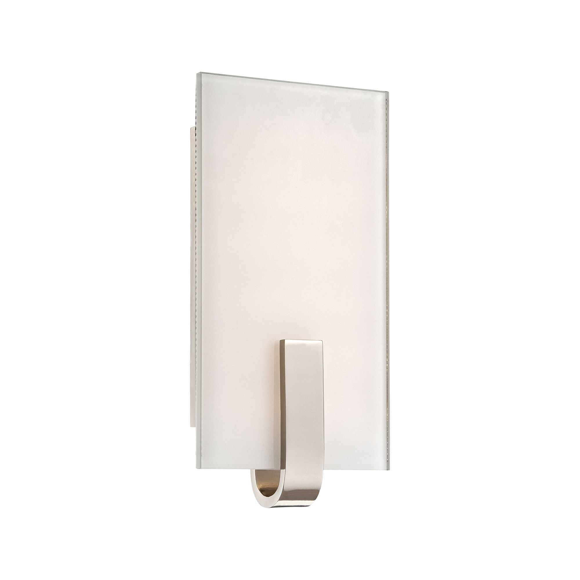 George Kovacs Wall Sconce, 12 in. Height, Polished Nickel with Clear/White Inside Glass