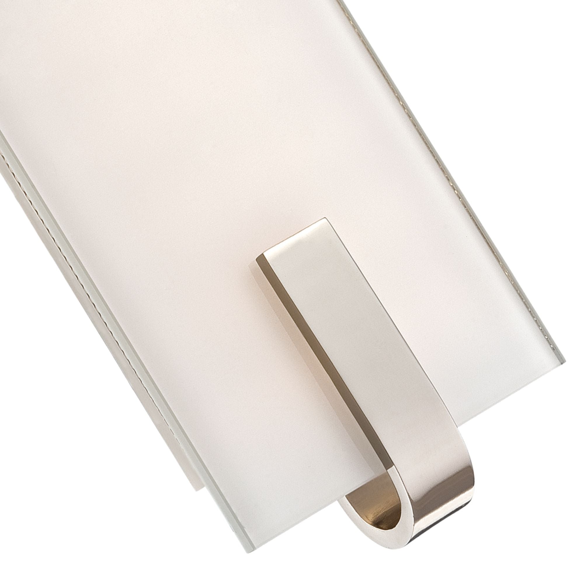 George Kovacs Wall Sconce, 12 in. Height, Polished Nickel with Clear/White Inside Glass
