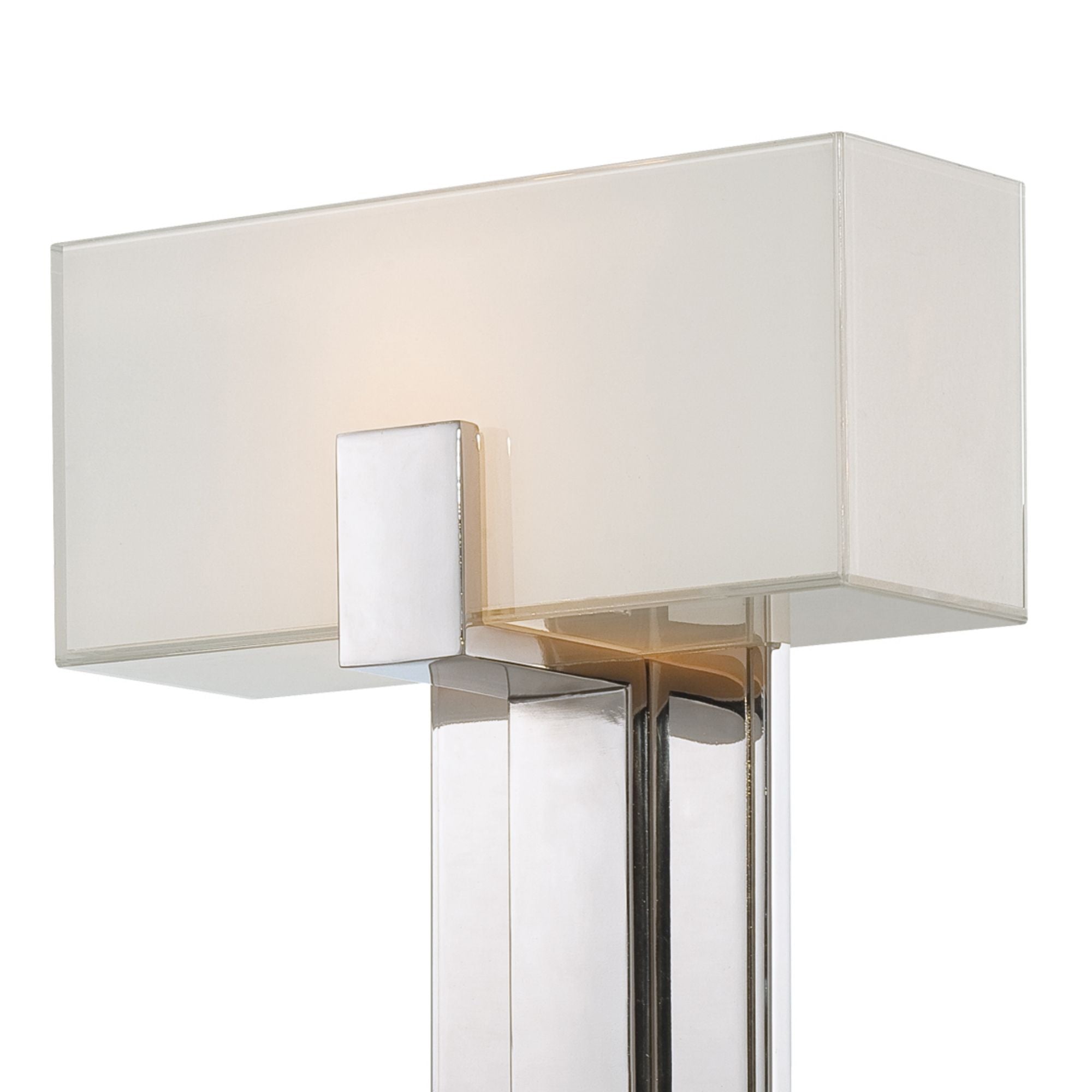 George Kovacs Wall Sconce, 16.5 in. Height, Polished Nickel with Mitered Glass