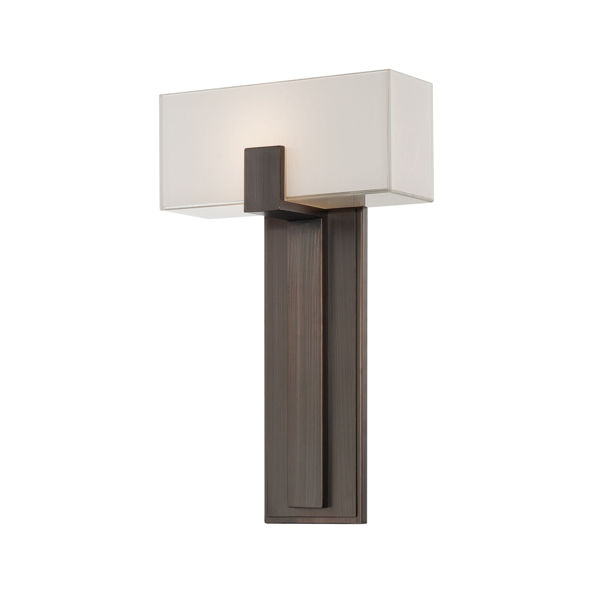 George Kovacs Wall Sconce, 16.5 in. Height, Copper Bronze Patina with Mitered Glass
