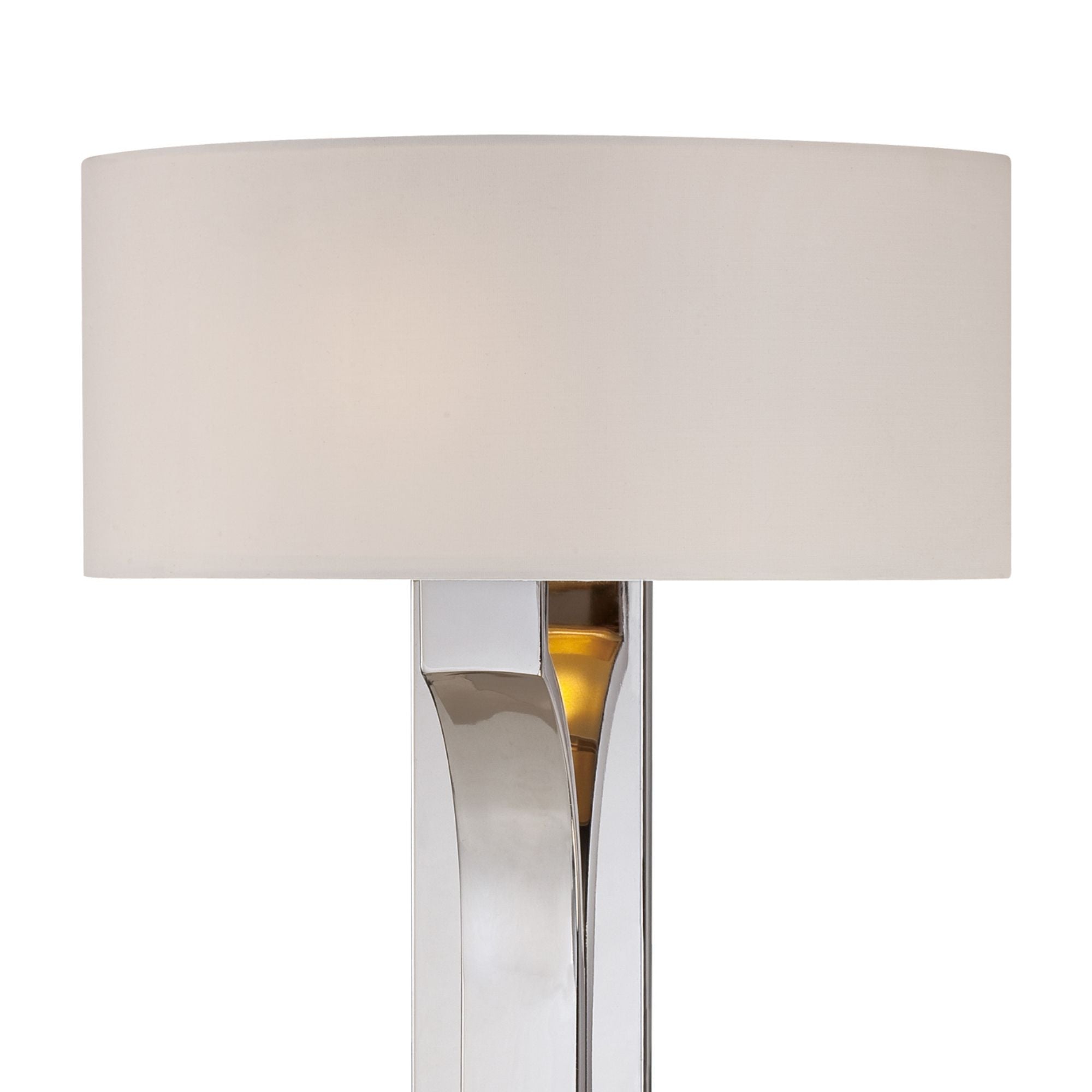 George Kovacs Wall Sconce, 16.75 in. Height, Polished Nickel with White Cloth & Glass Shade