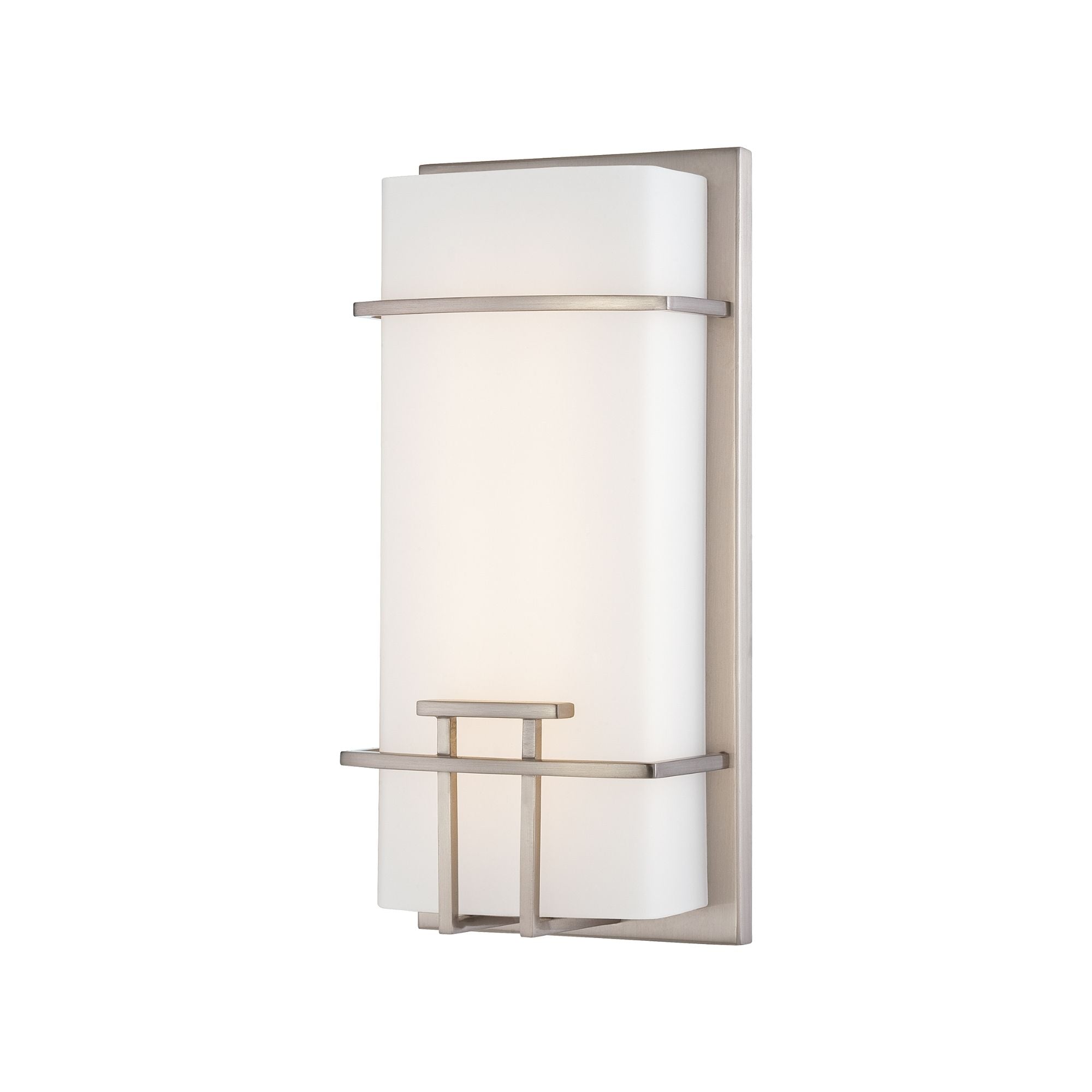 George Kovacs Wall Sconce, 12 in. Height, Brushed Nickel with Etched Opal Glass
