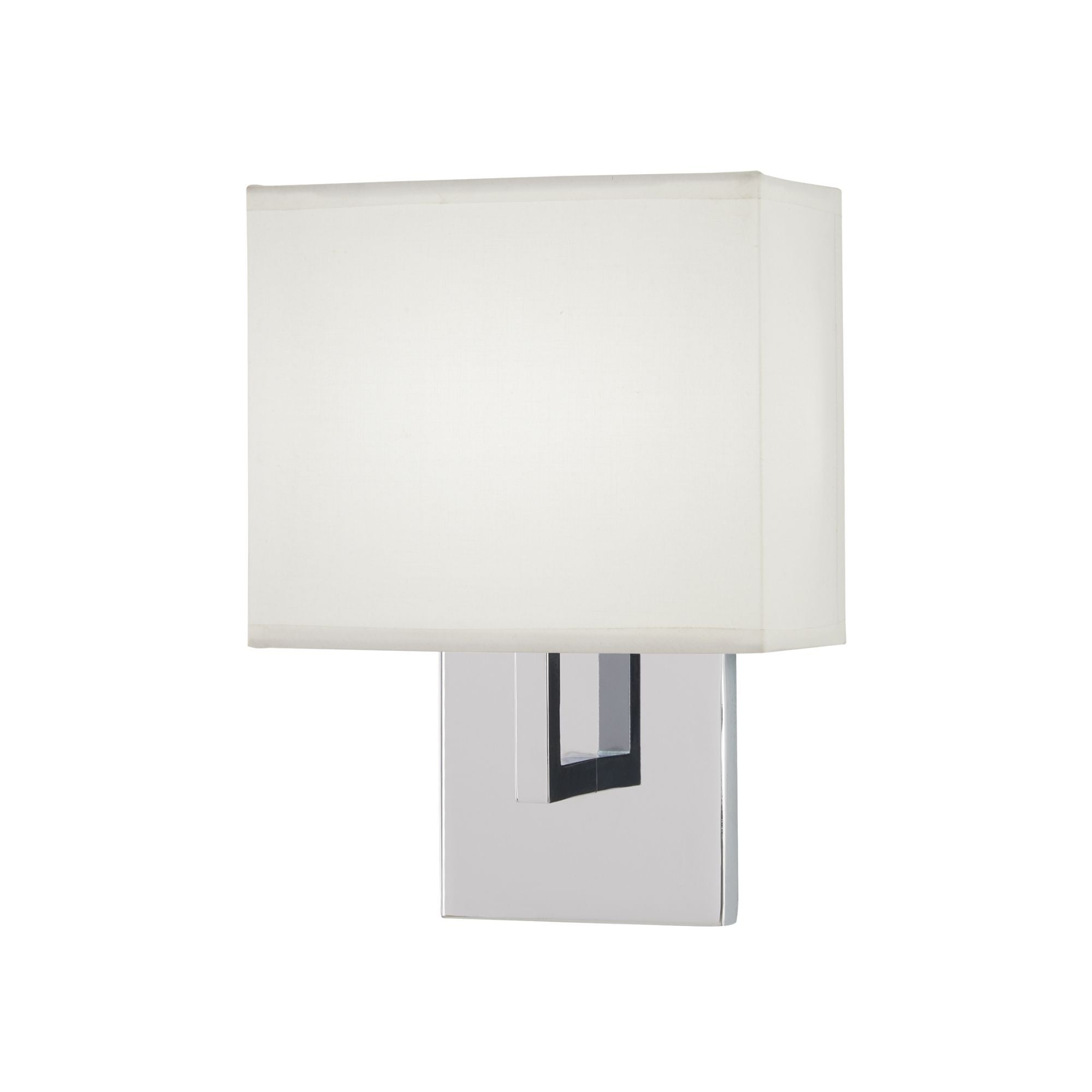 George Kovacs Wall Sconce, 11in. Height, Chrome with White Fabric Drum Shade
