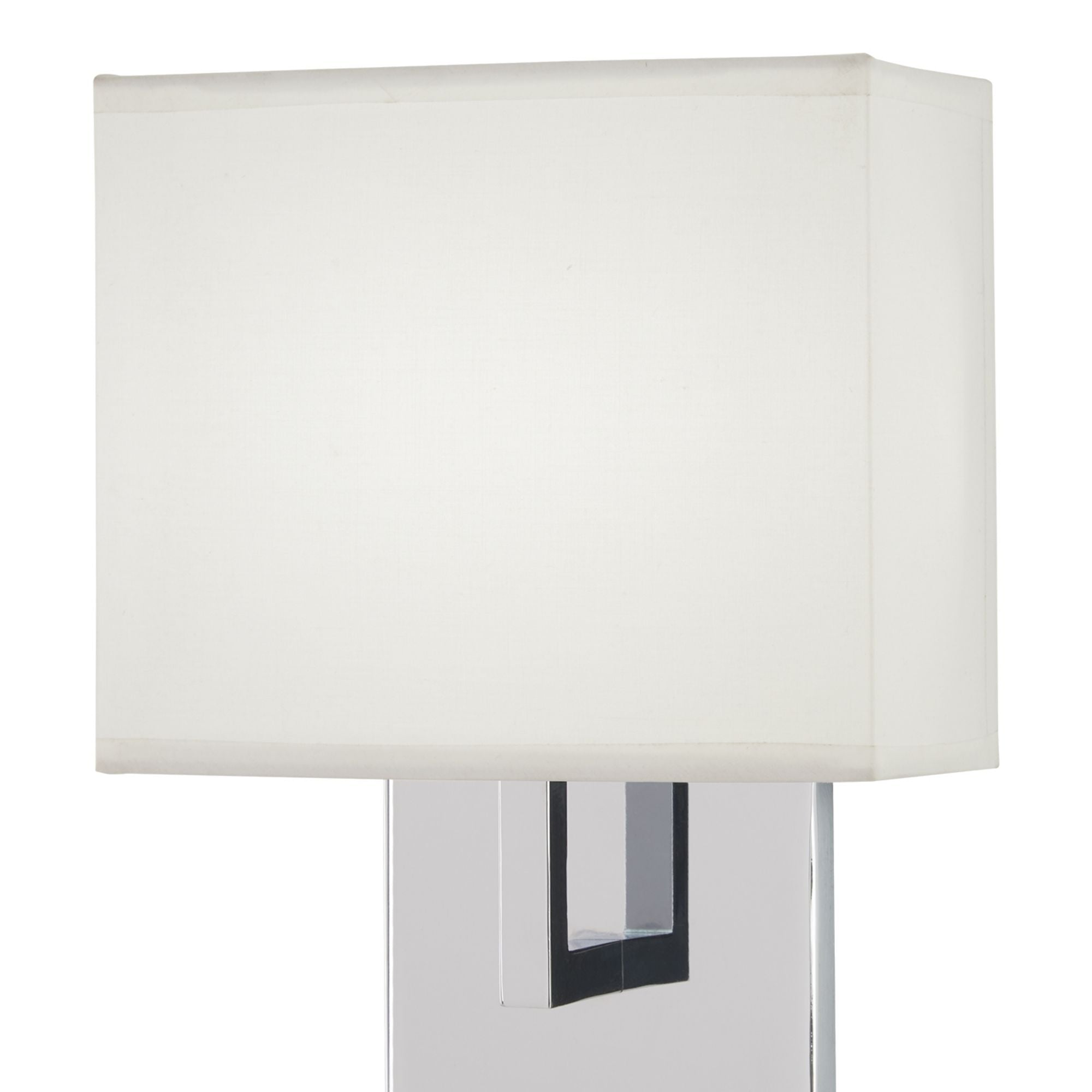 George Kovacs Wall Sconce, 11in. Height, Chrome with White Fabric Drum Shade