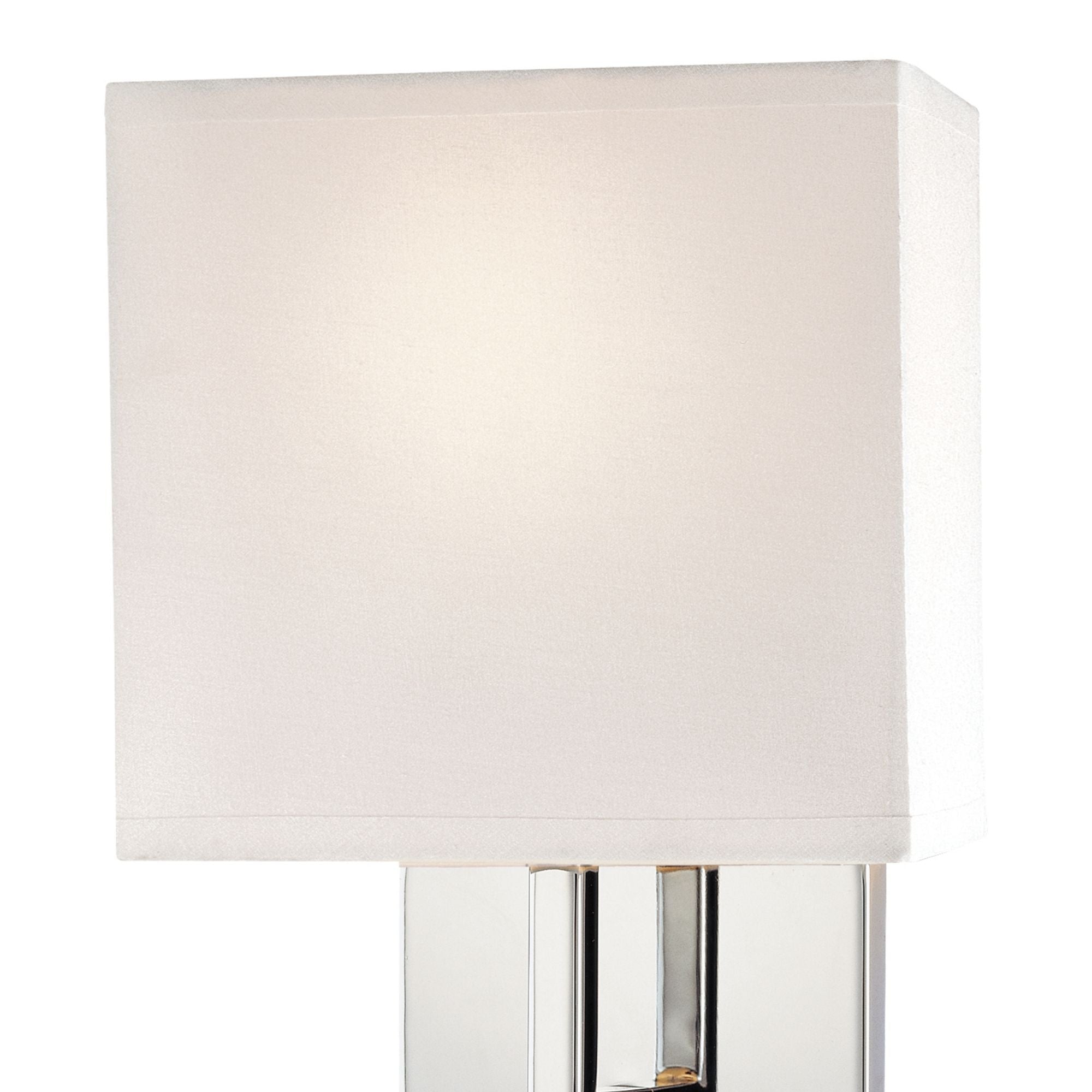 George Kovacs Wall Sconce, 11.25 in. Height, Chrome with White Fabric Drum Shade