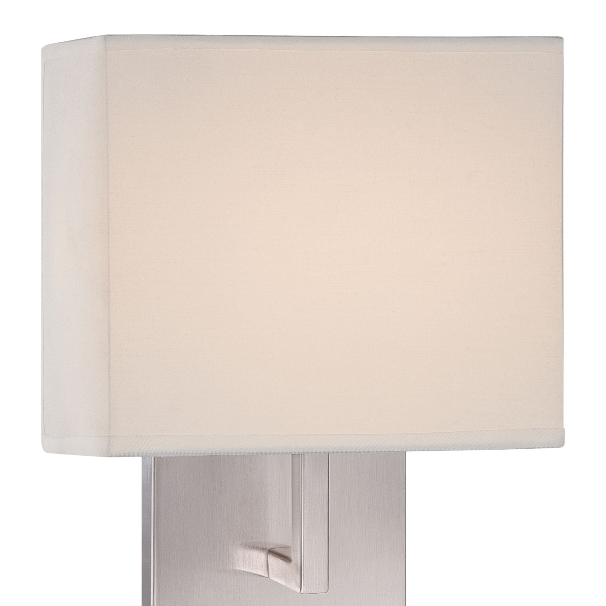 George Kovacs Mid-Century Modern 11 in. Wall Sconce, Brushed Nickel with White Fabric Drum Shade