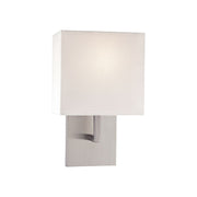 George Kovacs Wall Sconce, 11.25 in. Height, Brushed Nickel with White Fabric Drum Shade