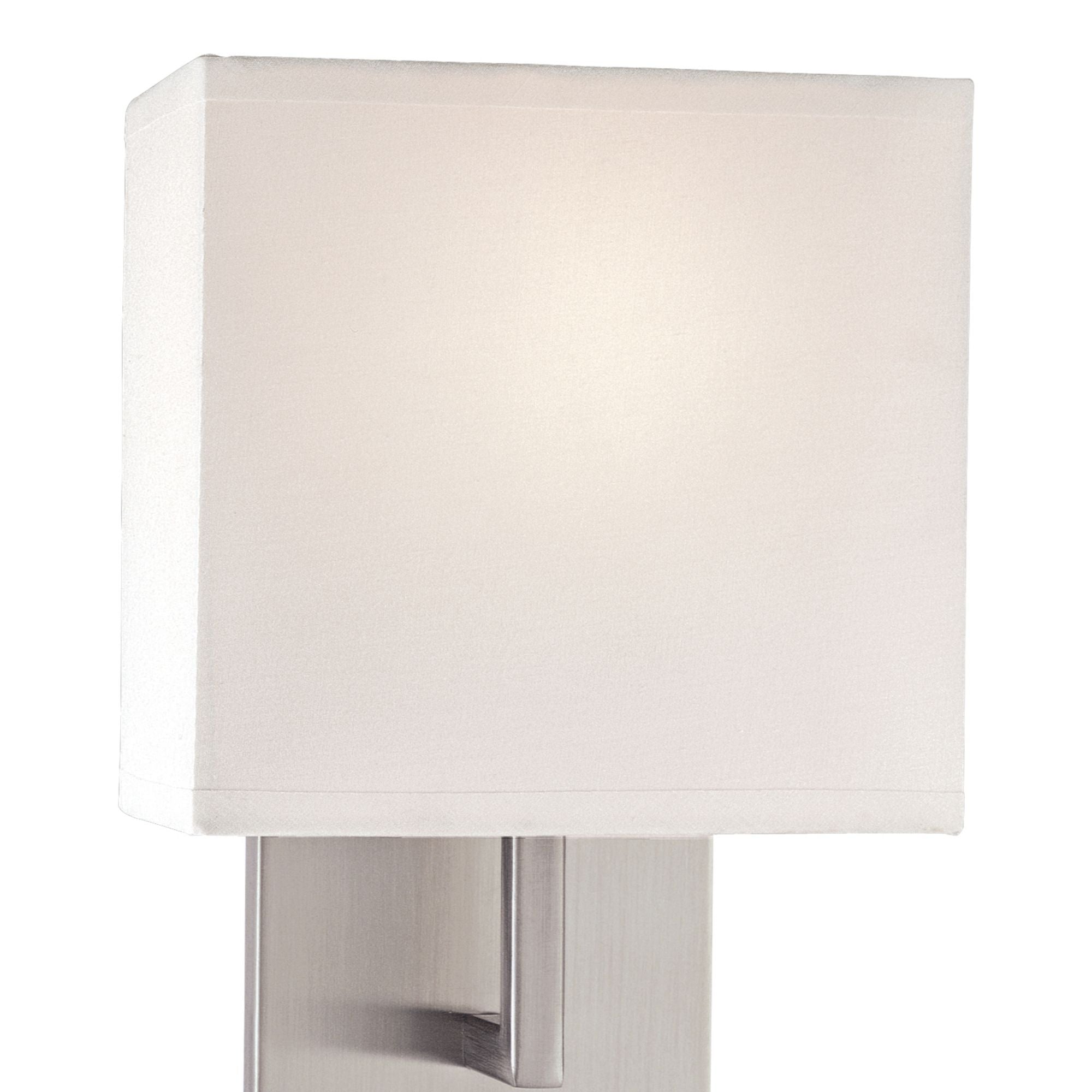 George Kovacs Wall Sconce, 11.25 in. Height, Brushed Nickel with White Fabric Drum Shade