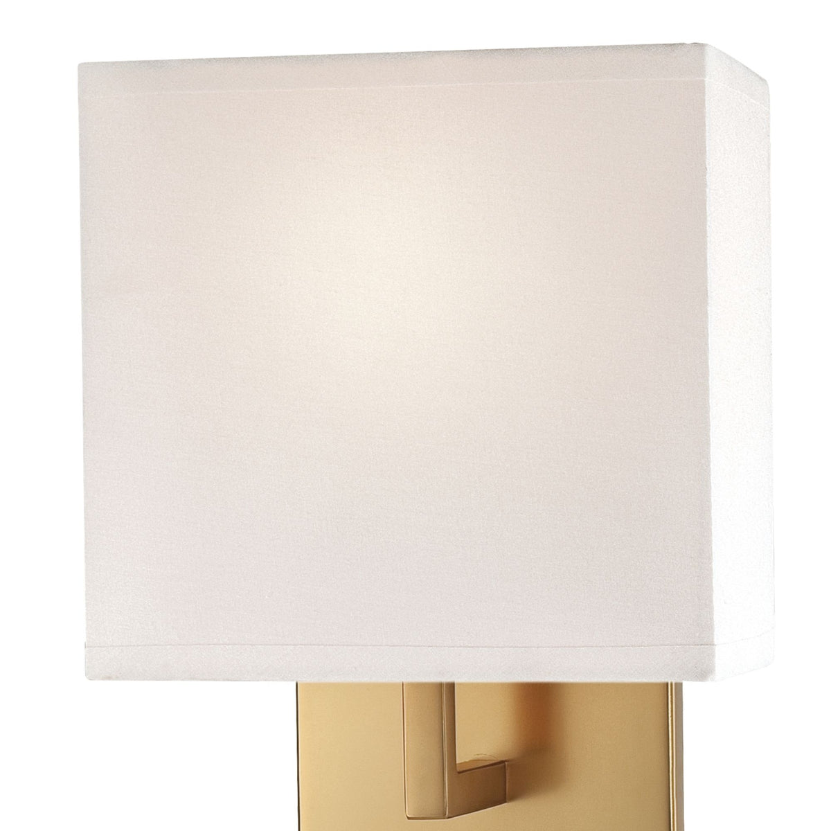 George Kovacs 11" Wall Sconce, Honey Gold with White Fabric Drum Shade