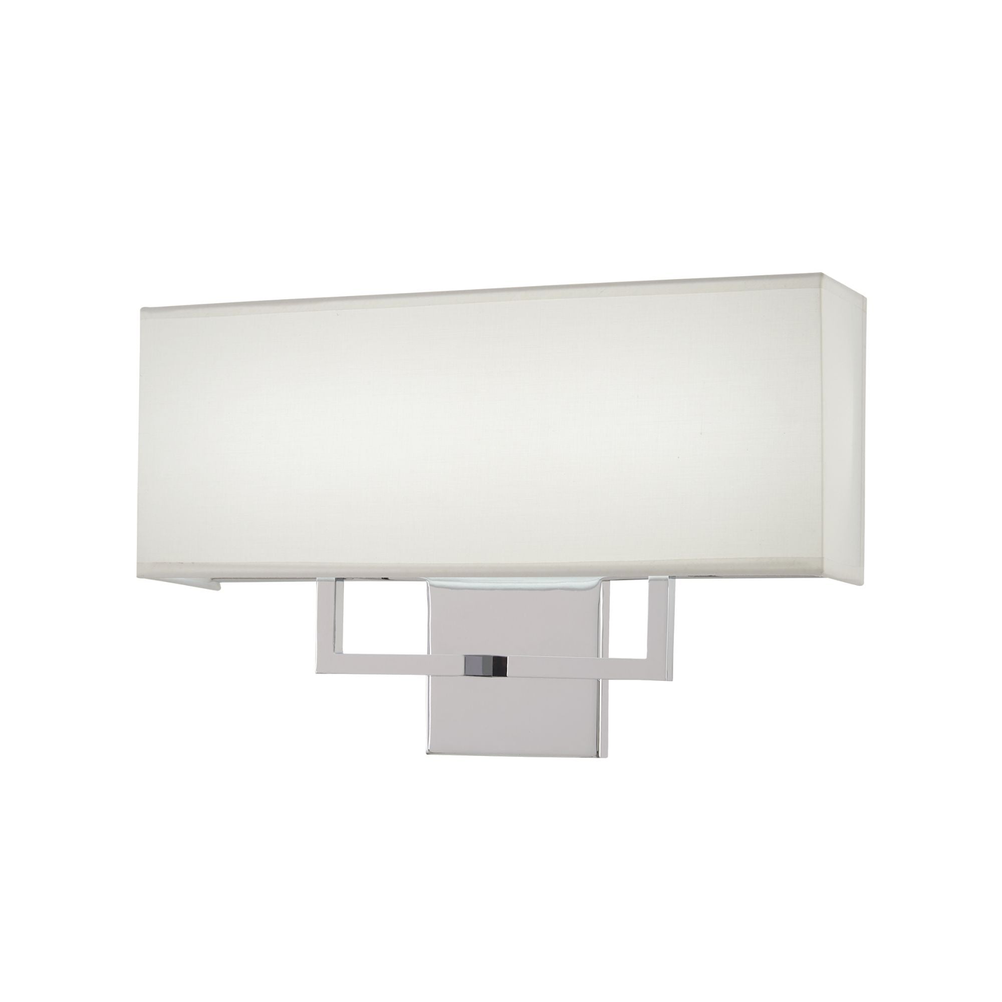 George Kovacs Wall Sconce, Chrome with White Fabric Drum Shade