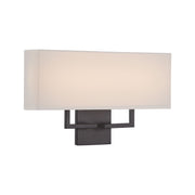 George Kovacs Mid-Century Modern 11 in. LED Wall Sconce, Bronze with Off-White Fabric Drum Shade