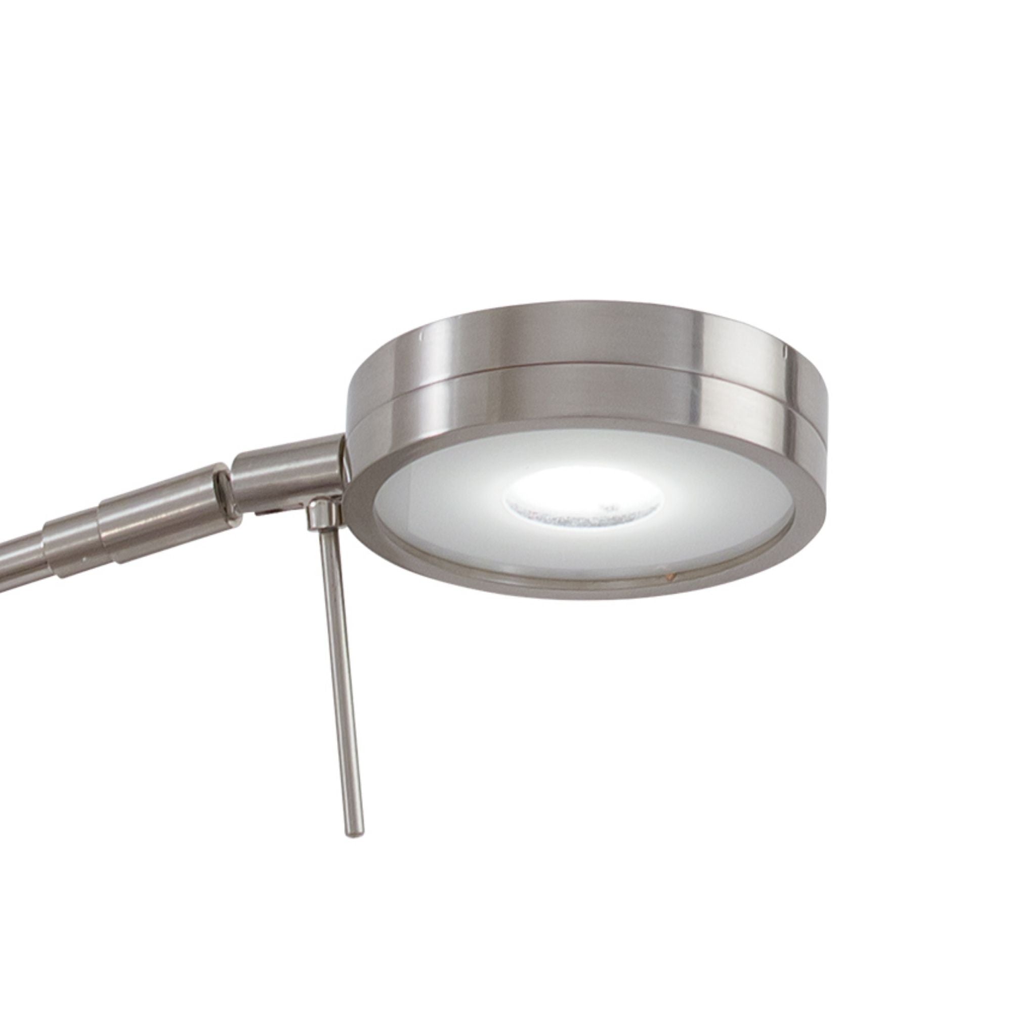 George's Reading Room 23" LED Swing Arm Wall Lamp Round, Brushed Nickel Finish