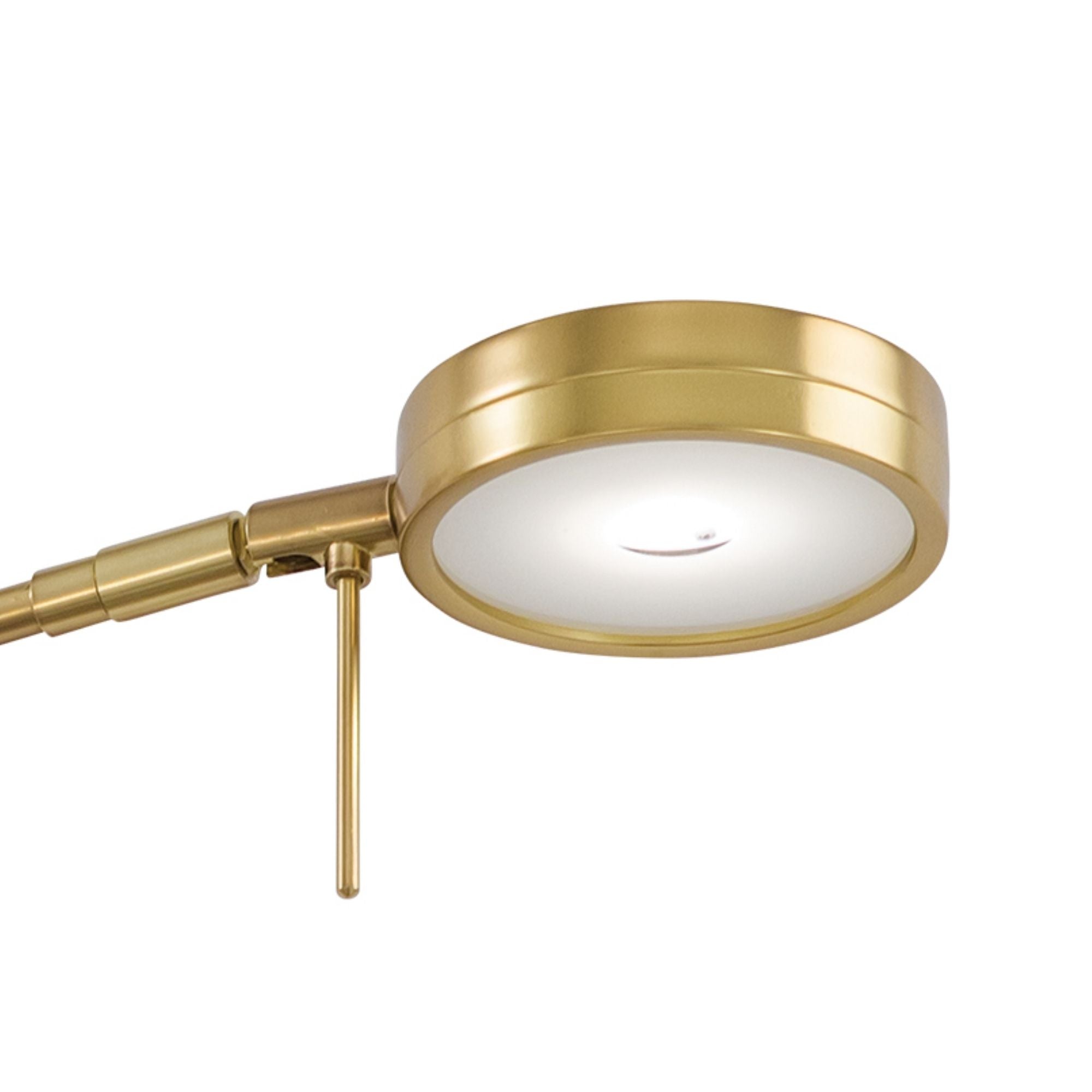 George's Reading Room 23" LED Swing Arm Wall Lamp Round, Honey Gold Finish