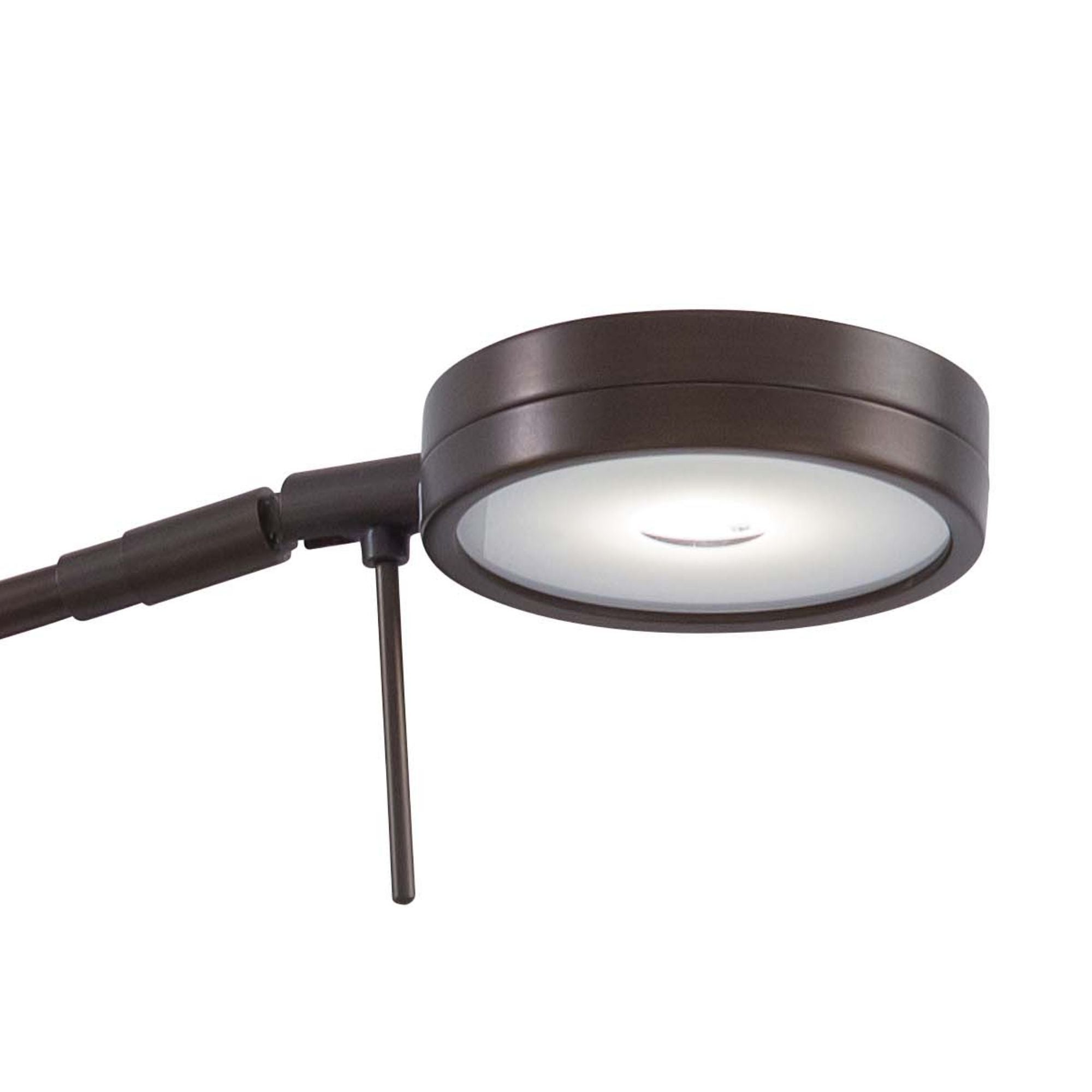 George's Reading Room 23" LED Swing Arm Wall Lamp Round, Copper Bronze Patina Finish