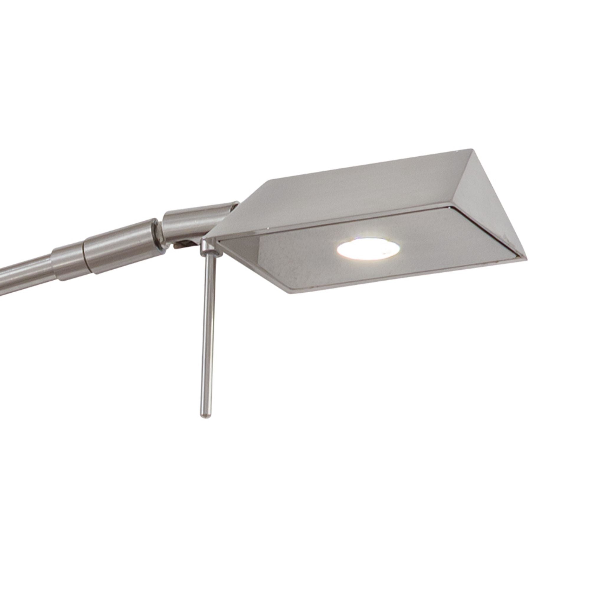George's Reading Room 23" LED Swing Arm Wall Lamp Rectangle, Brushed Nickel Finish