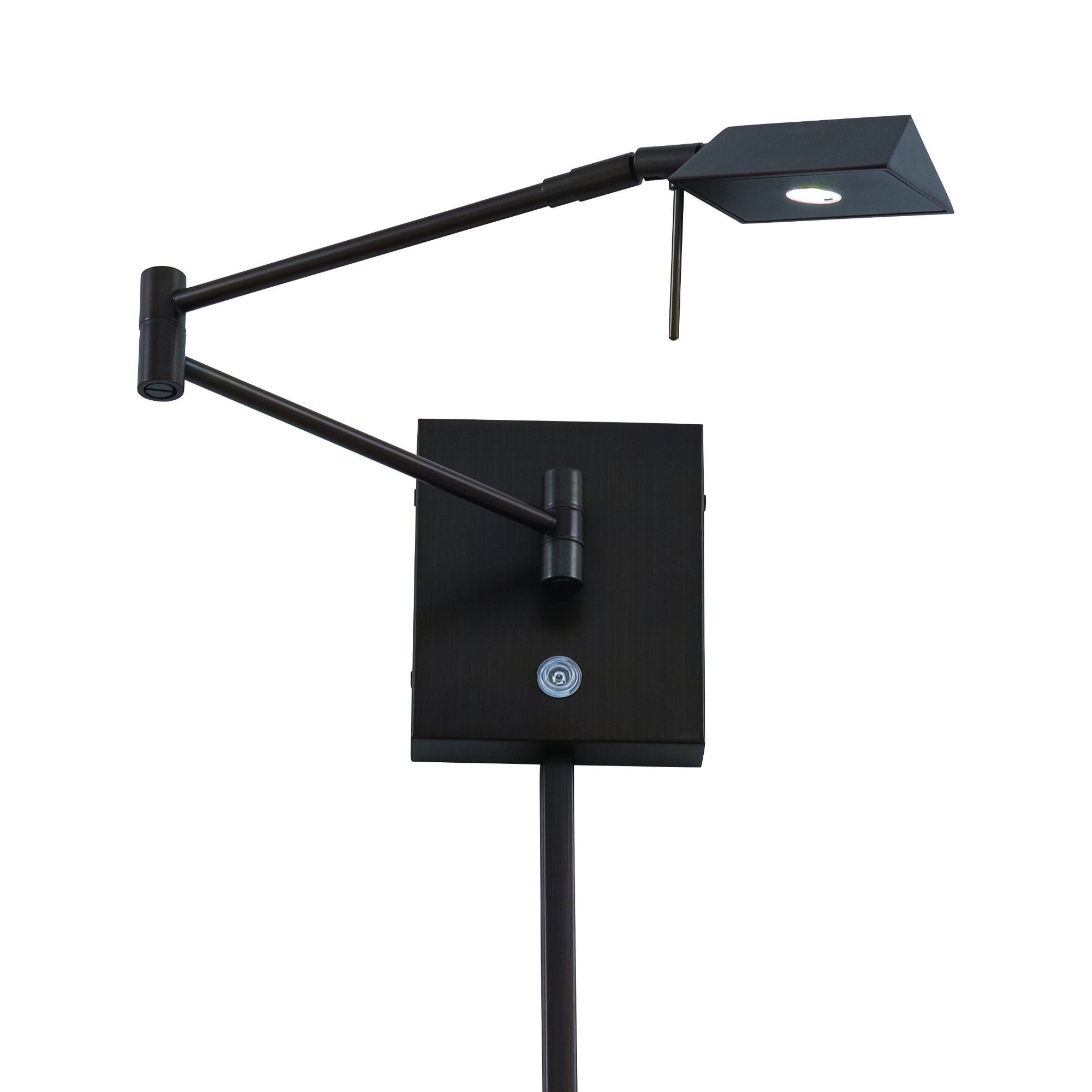George's Reading Room 23" LED Swing Arm Wall Lamp Rectangle, Copper Bronze Patina Finish