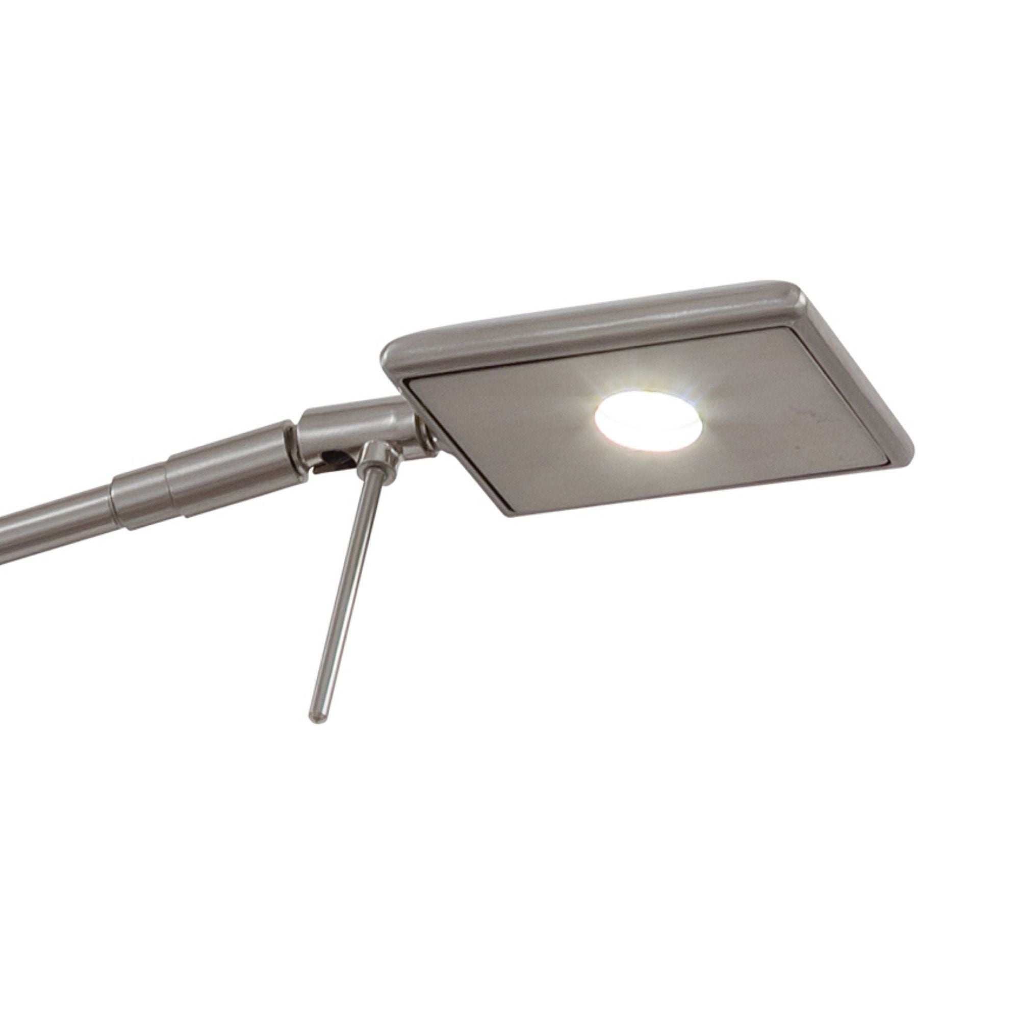 George's Reading Room 23" LED Swing Arm Wall Lamp Square, Brushed Nickel Finish