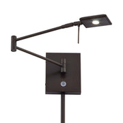 George's Reading Room 23" LED Swing Arm Wall Lamp Square, Copper Bronze Patina Finish