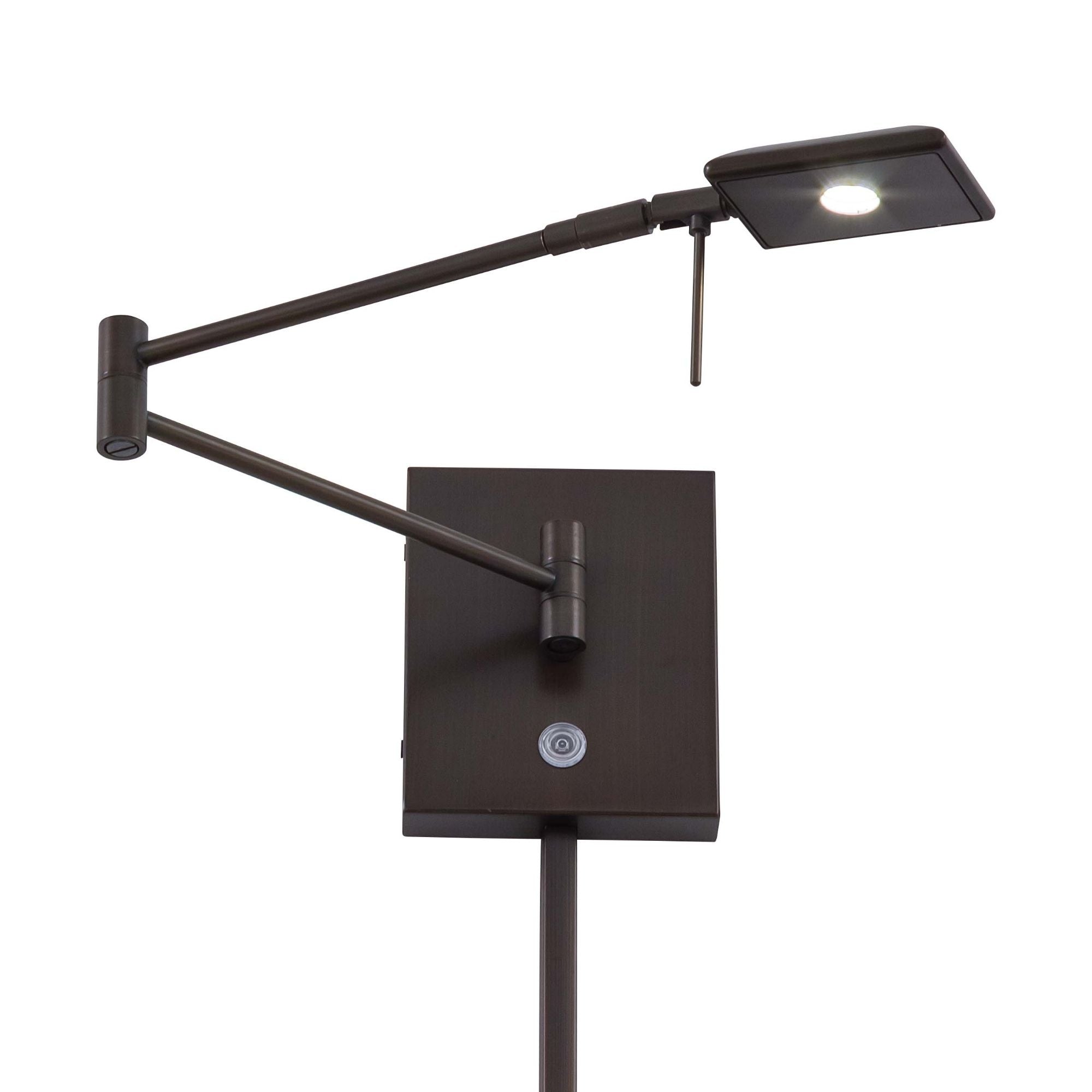 George's Reading Room 23" LED Swing Arm Wall Lamp Square, Copper Bronze Patina Finish