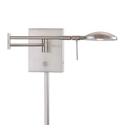 George's Reading Room 23" LED Swing Arm Wall Lamp Oval, Brushed Nickel Finish