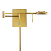 George's Reading Room 23" LED Swing Arm Wall Lamp Oval, Honey Gold Finish