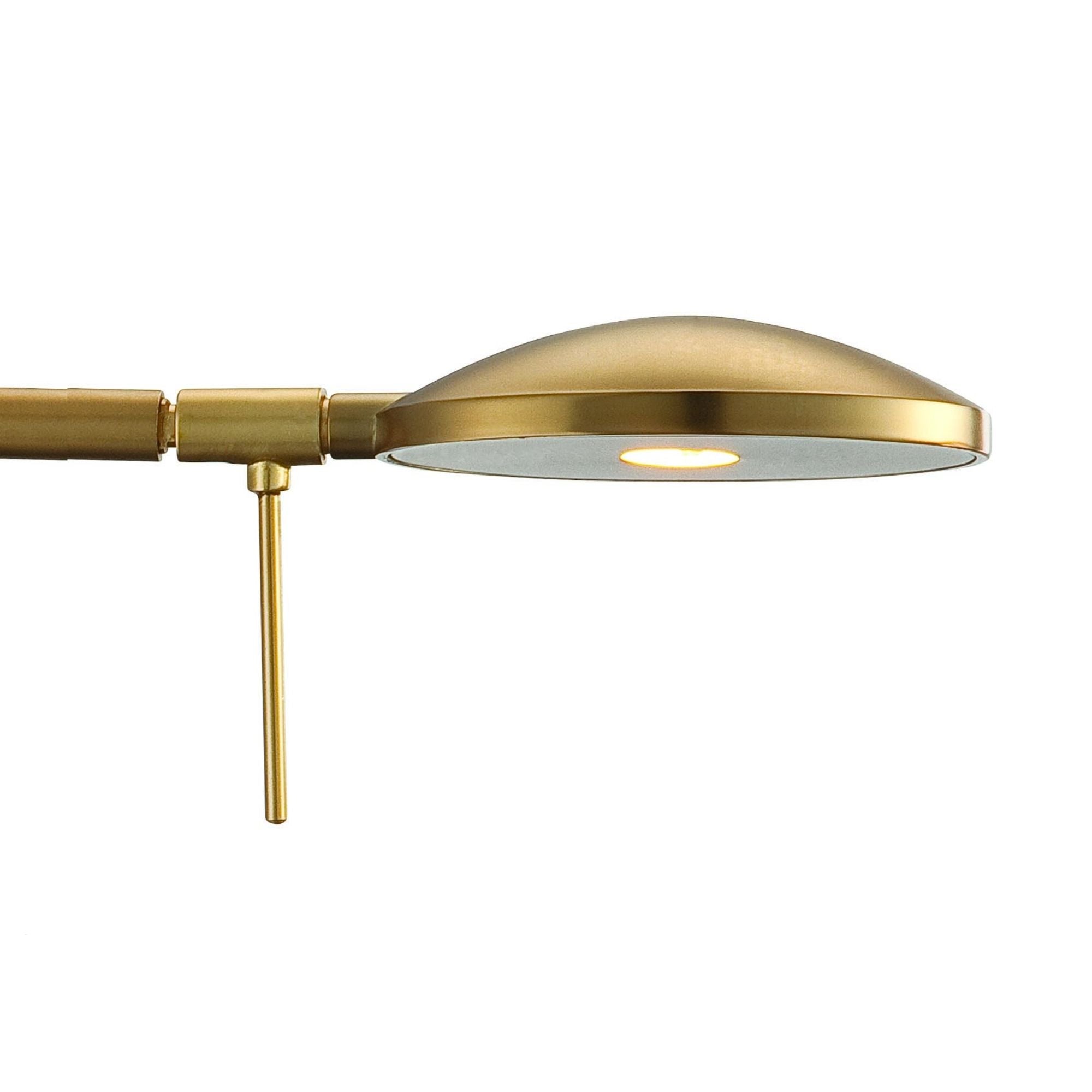 George's Reading Room 23" LED Swing Arm Wall Lamp Oval, Honey Gold Finish