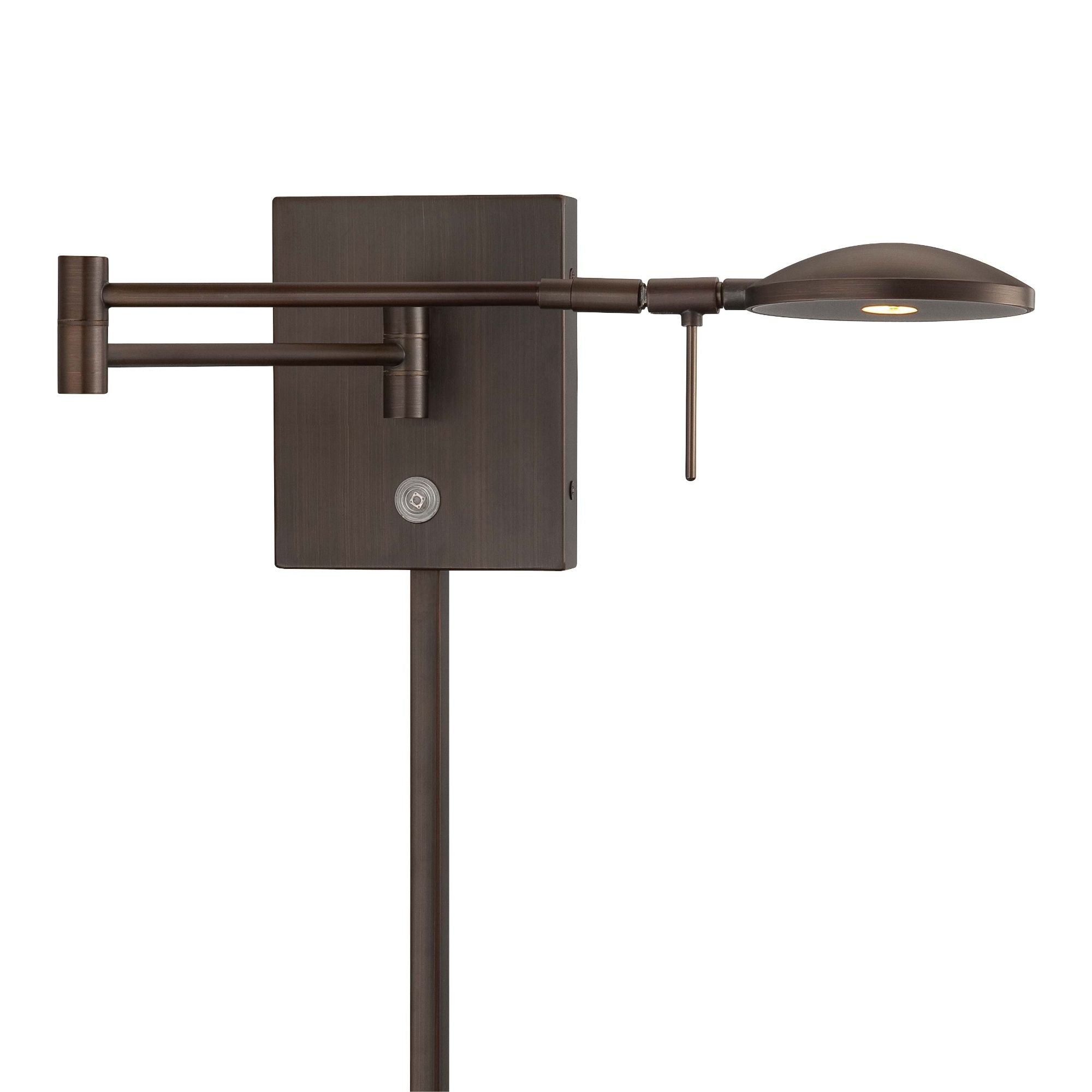 George's Reading Room 23" LED Swing Arm Wall Lamp Oval, Copper Bronze Patina Finish