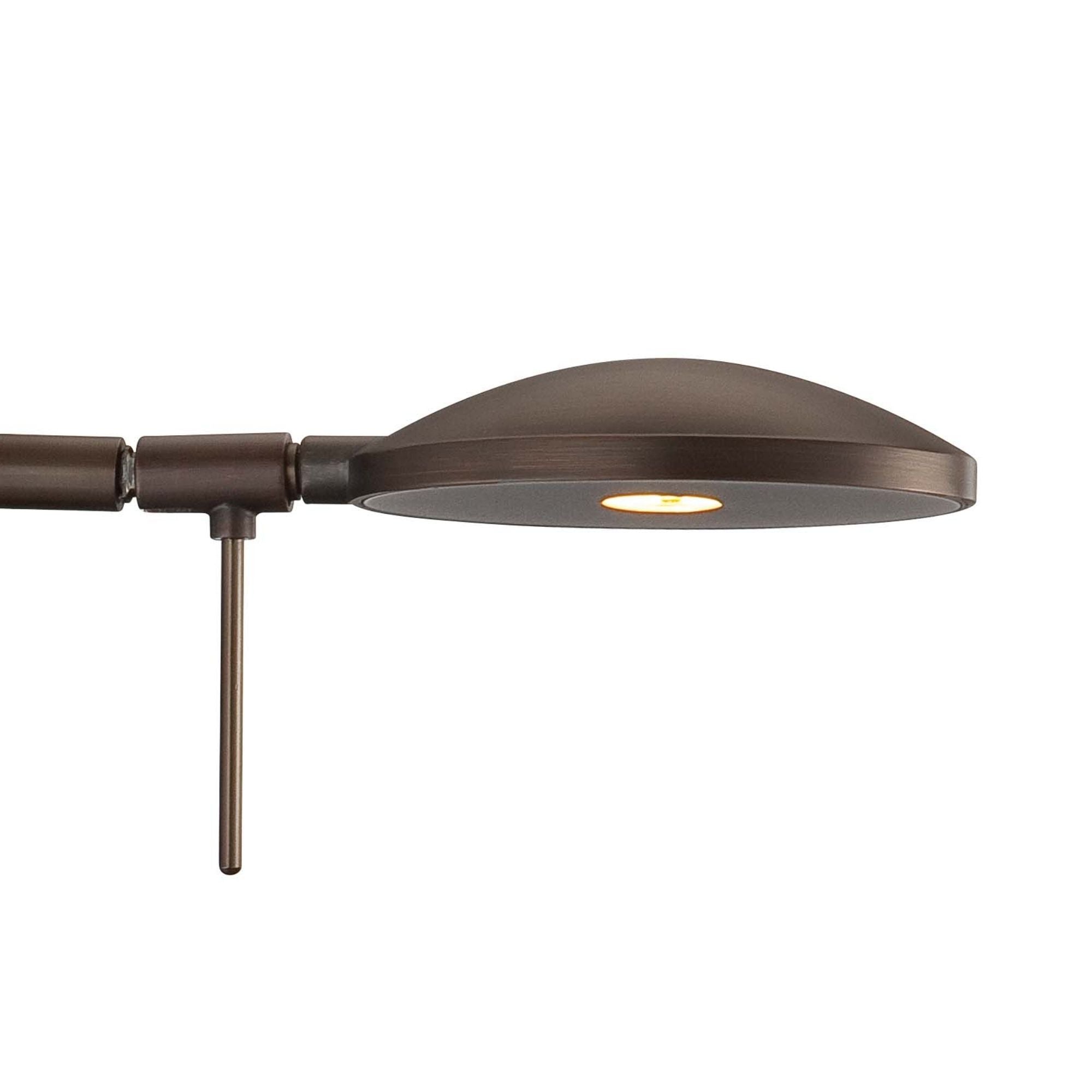 George's Reading Room 23" LED Swing Arm Wall Lamp Oval, Copper Bronze Patina Finish