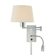 George Kovacs Georges Reading Room 25 in. Swing Arm Lamp, Chrome with White Fabric Shade
