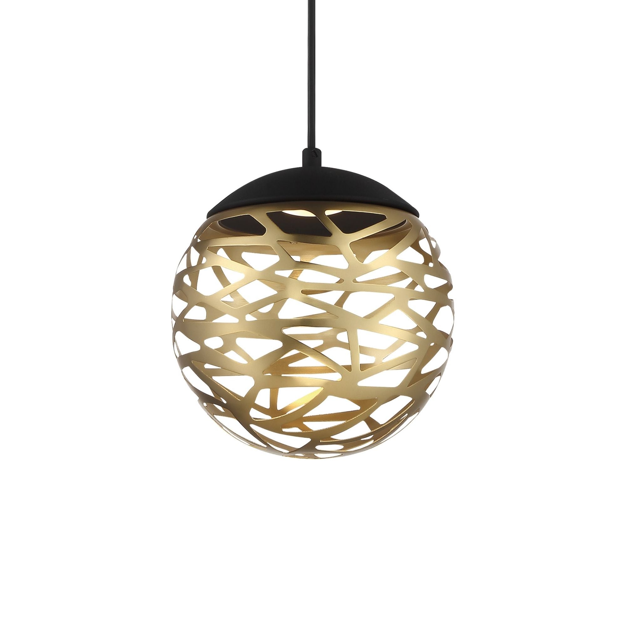 George Kovacs Golden Eclipse 8.25 in. Mini Pendant, Coal and Honey Gold