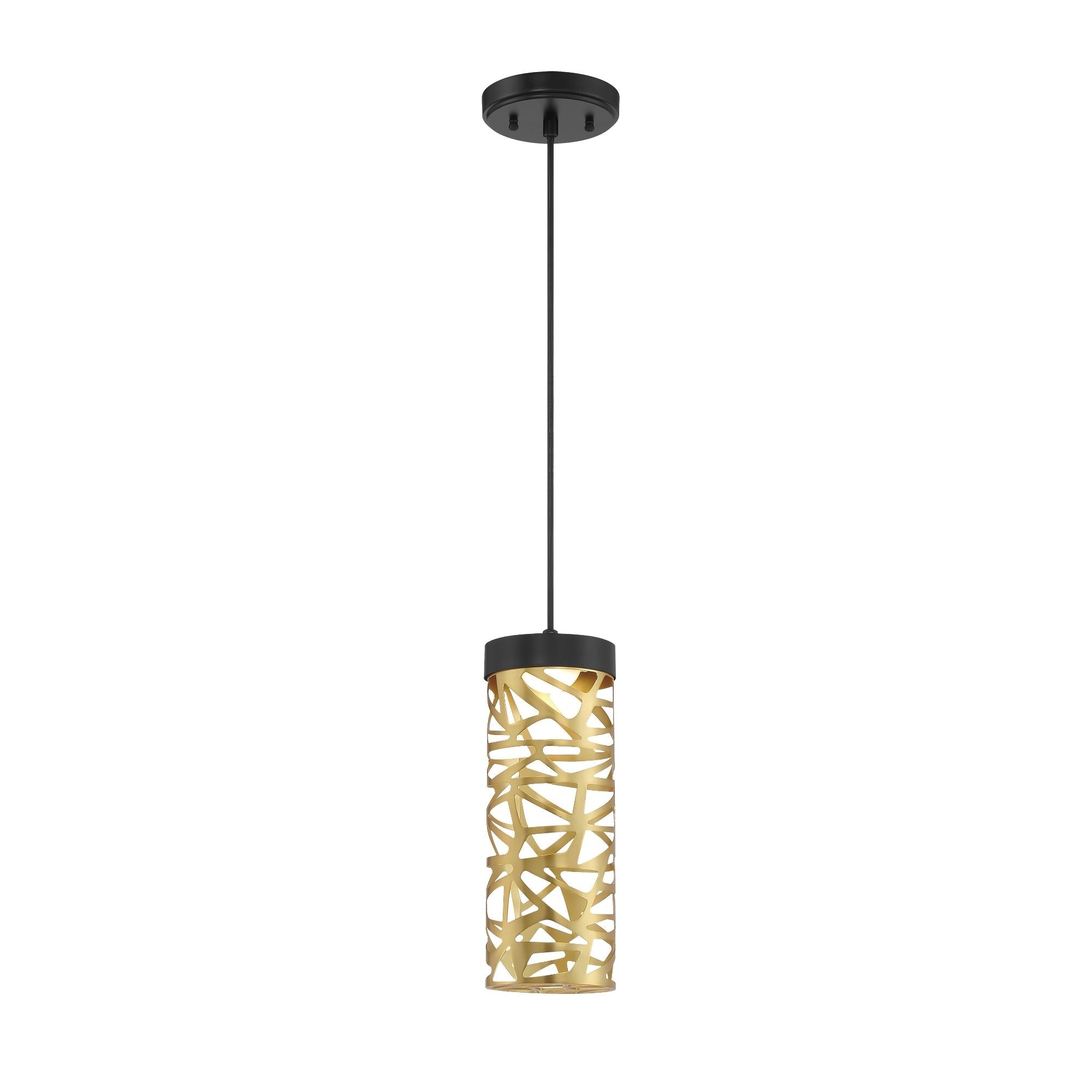 George Kovacs Golden Eclipse 12.63 in. LED Pendant, Coal and Honey Gold