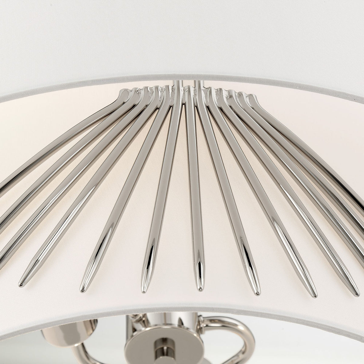 George Kovacs Gramercy 25.88 in. 4-Light Pendant, Polished Nickel with White Silk Drum Shade