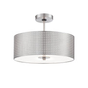 Grid 16" 3-Light Semi-Flush Mount, Brushed Nickel Finish