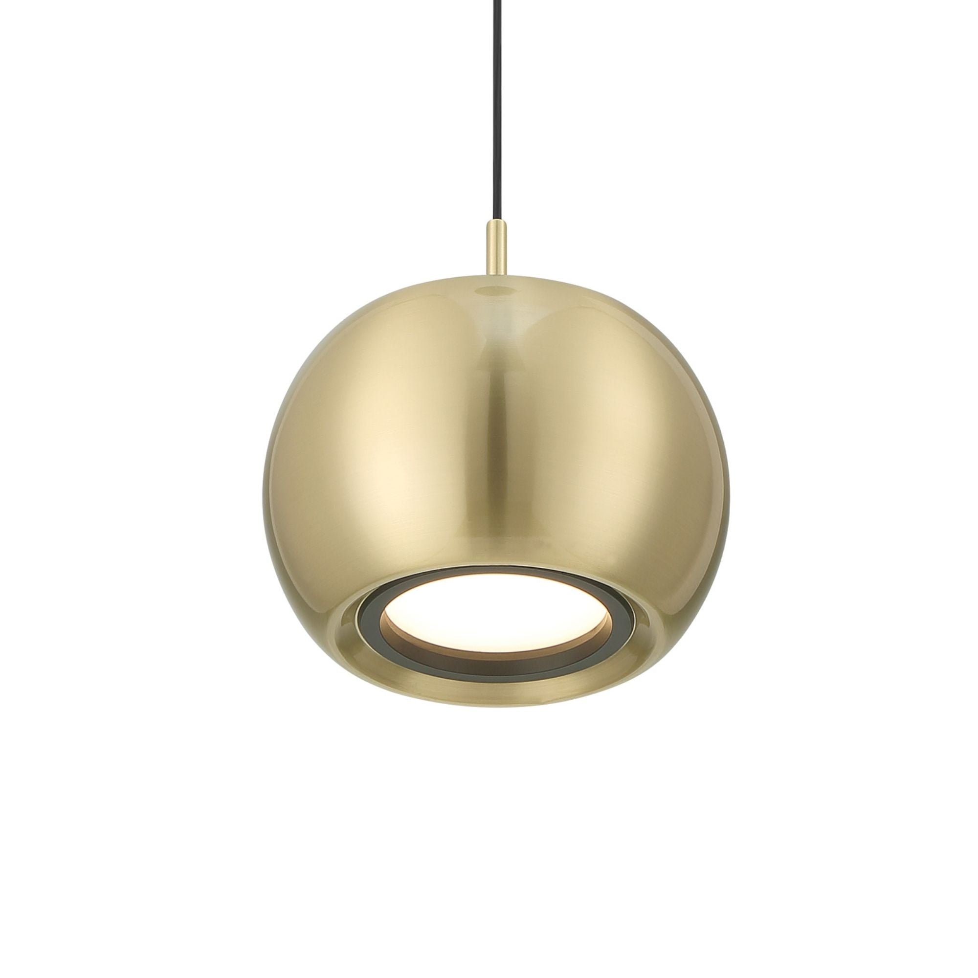 George Kovacs Halo 6 in. LED Pendant, Coal and Brushed Gold, Metal Shade