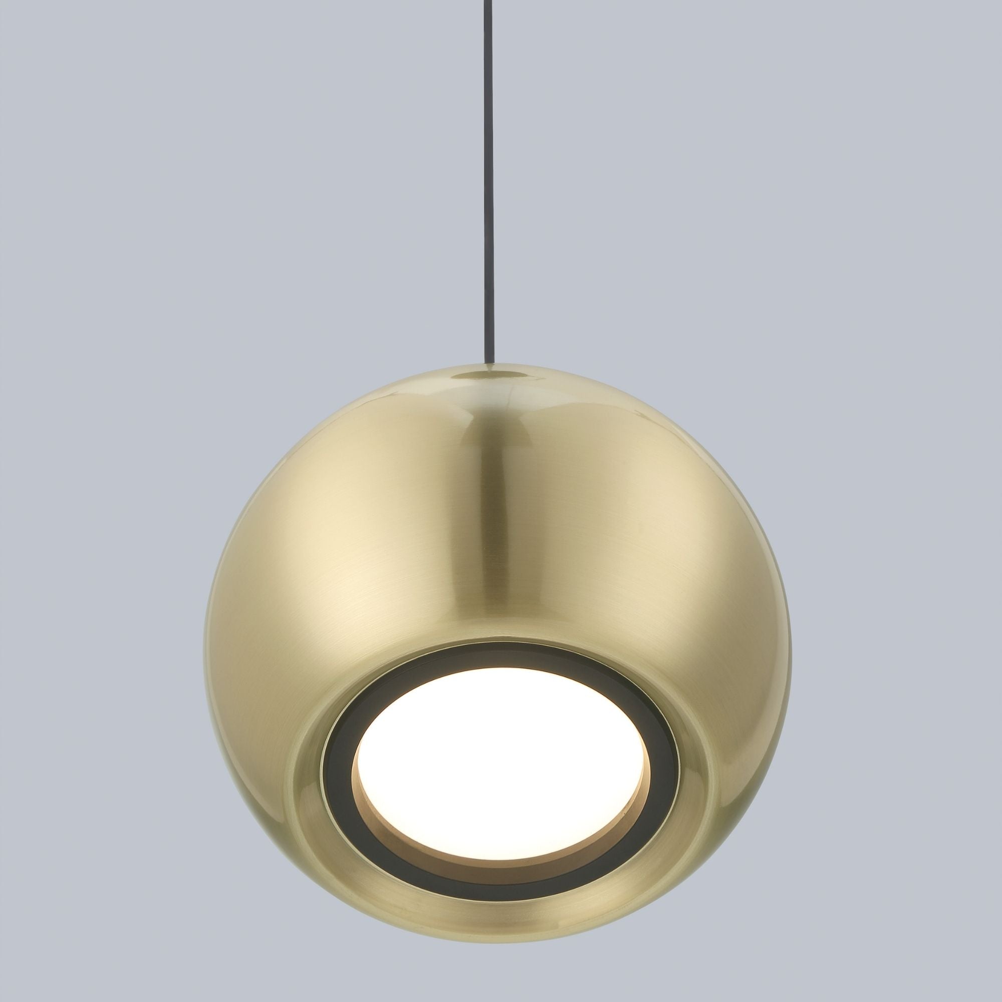 George Kovacs Halo 6 in. LED Pendant, Coal and Brushed Gold, Metal Shade