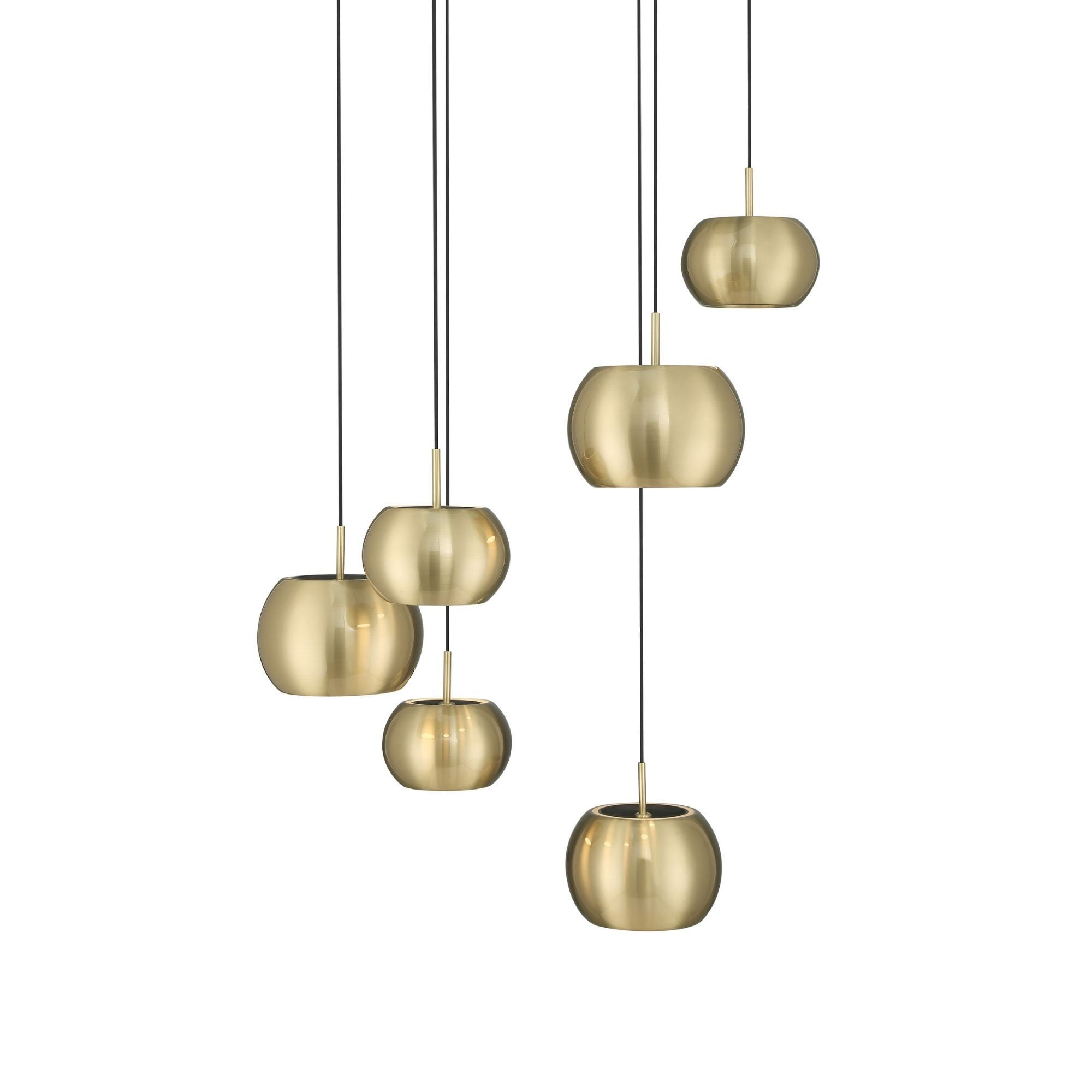 George Kovacs Halo 20.5 in. 6-Light Pendant, Coal and Brushed Gold