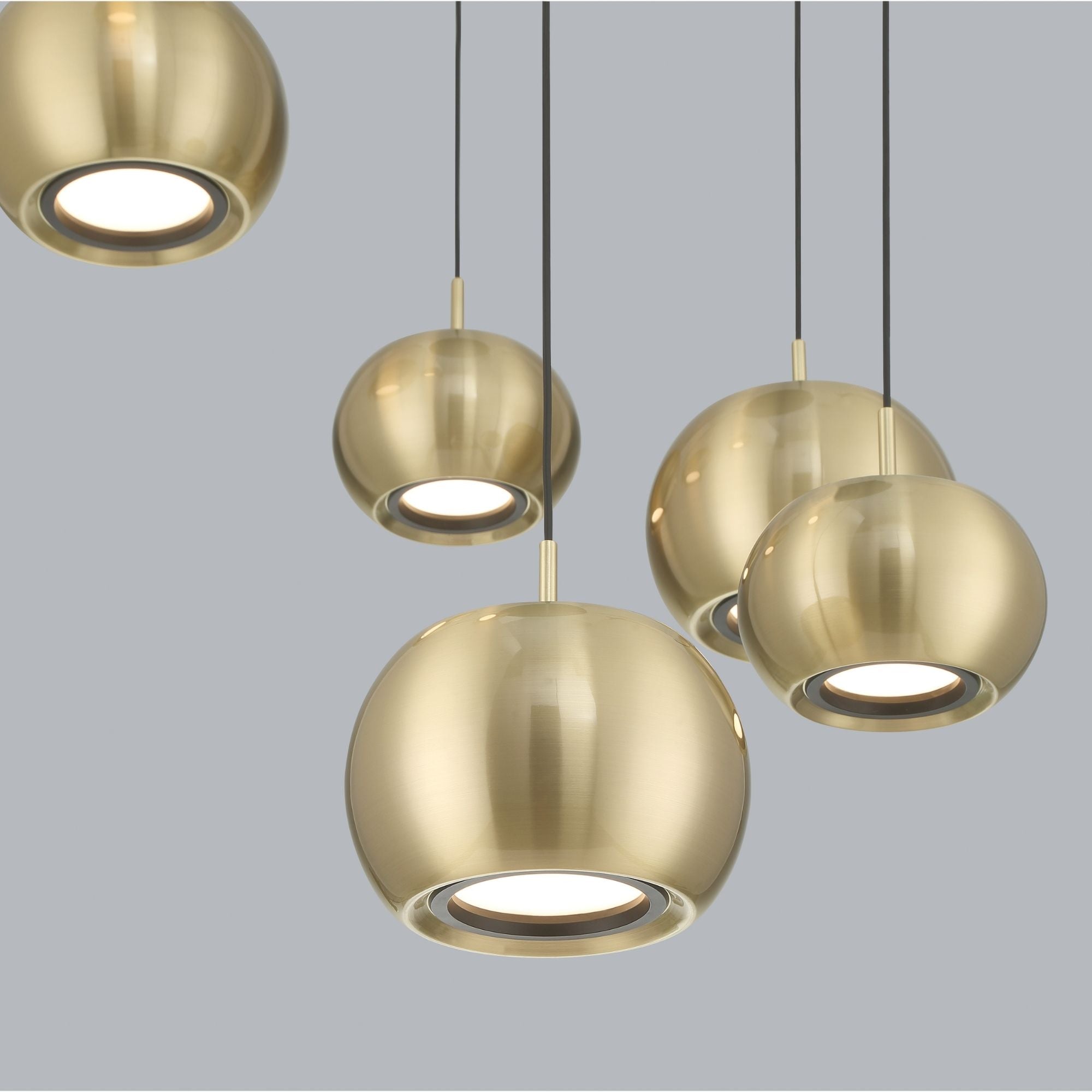 George Kovacs Halo 20.5 in. 6-Light Pendant, Coal and Brushed Gold