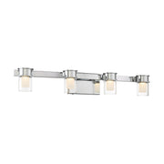 George Kovacs Herald Square 30 in. 4-Light Bathroom Vanity Light, Chrome with Clear Glass