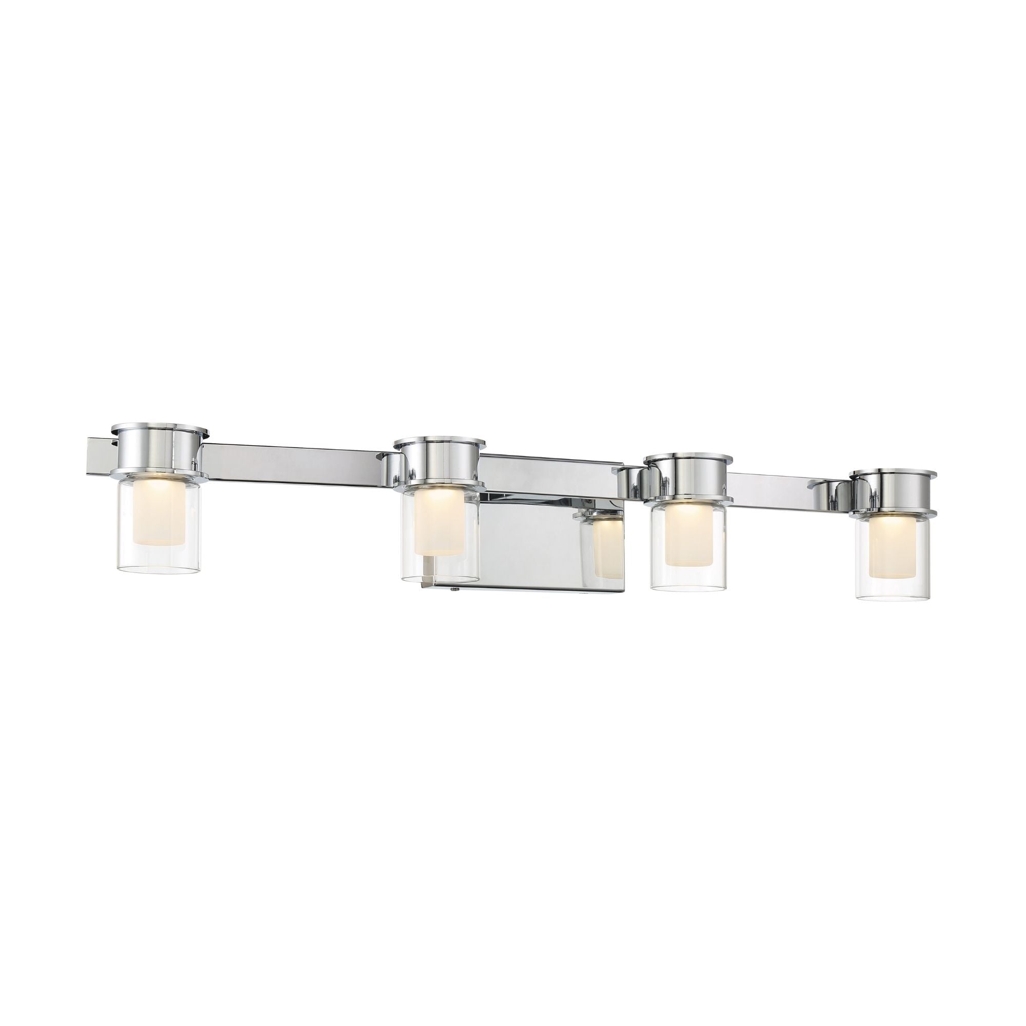 George Kovacs Herald Square 30 in. 4-Light Bathroom Vanity Light, Chrome with Clear Glass