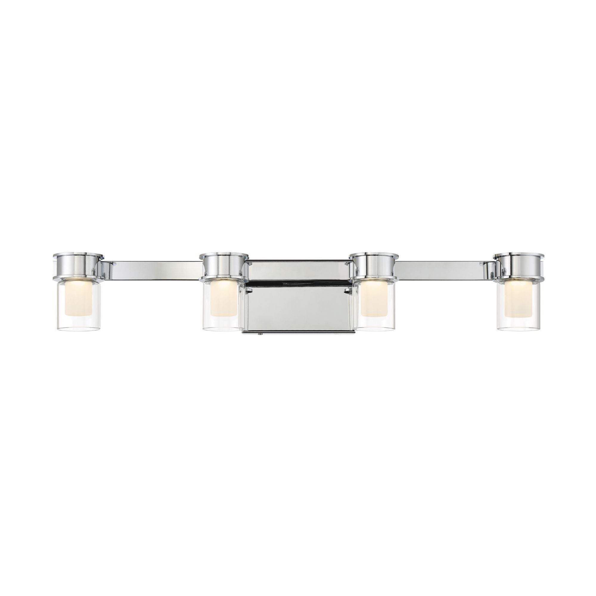 George Kovacs Herald Square 30 in. 4-Light Bathroom Vanity Light, Chrome with Clear Glass