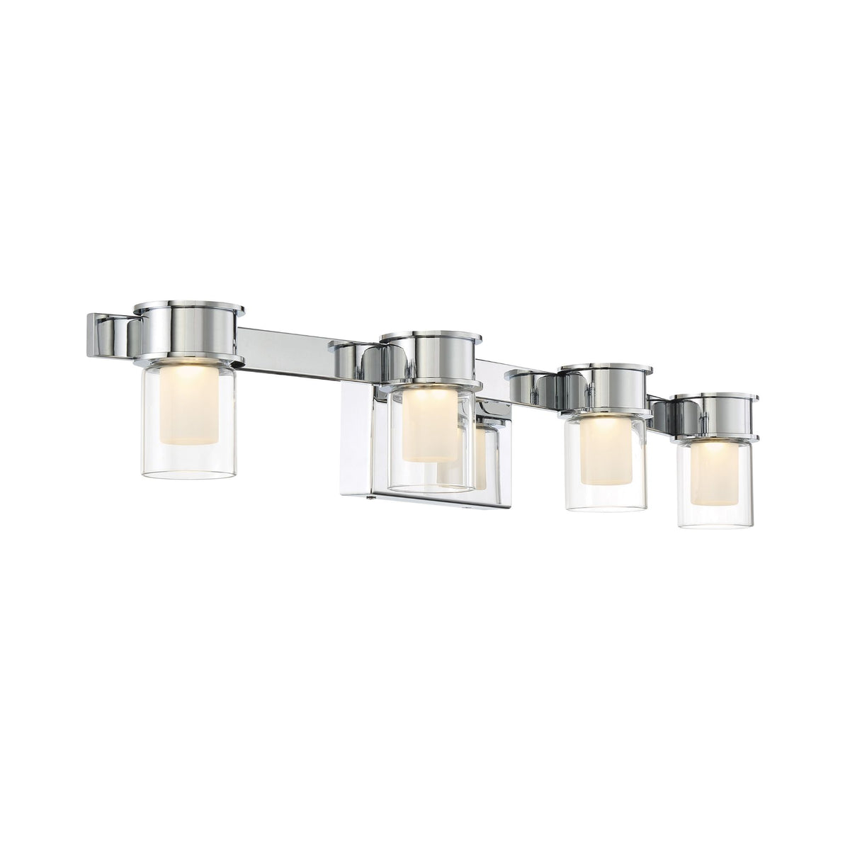 George Kovacs Herald Square 30 in. 4-Light Bathroom Vanity Light, Chrome with Clear Glass