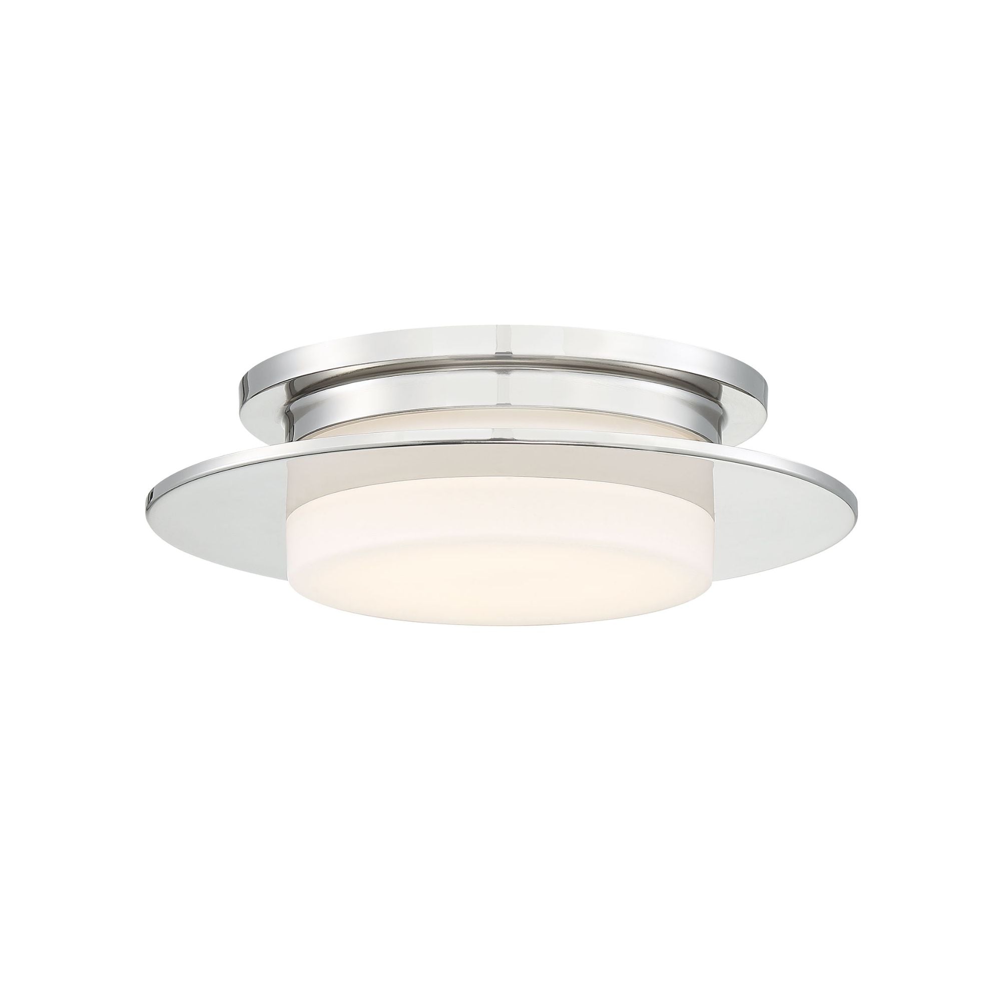 Press 14" LED Flush Mount, Polished Nickel Finish
